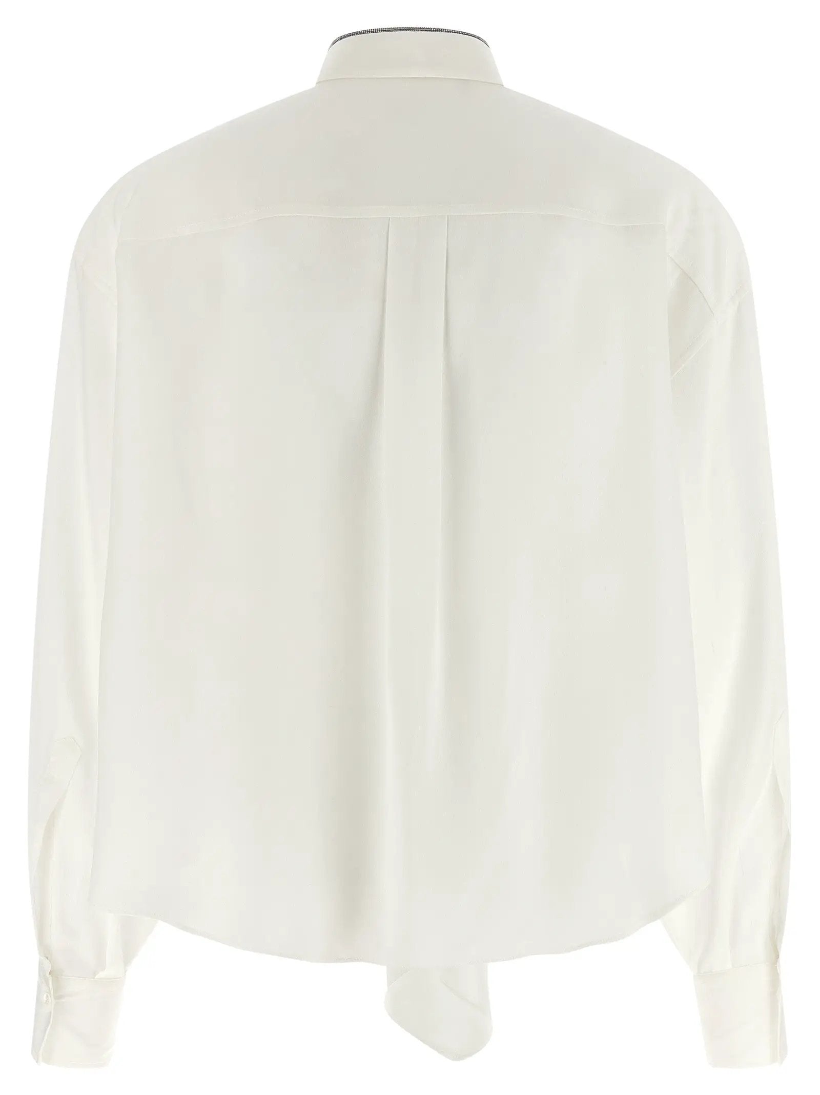 Brunello Cucinelli White Silk Blouse