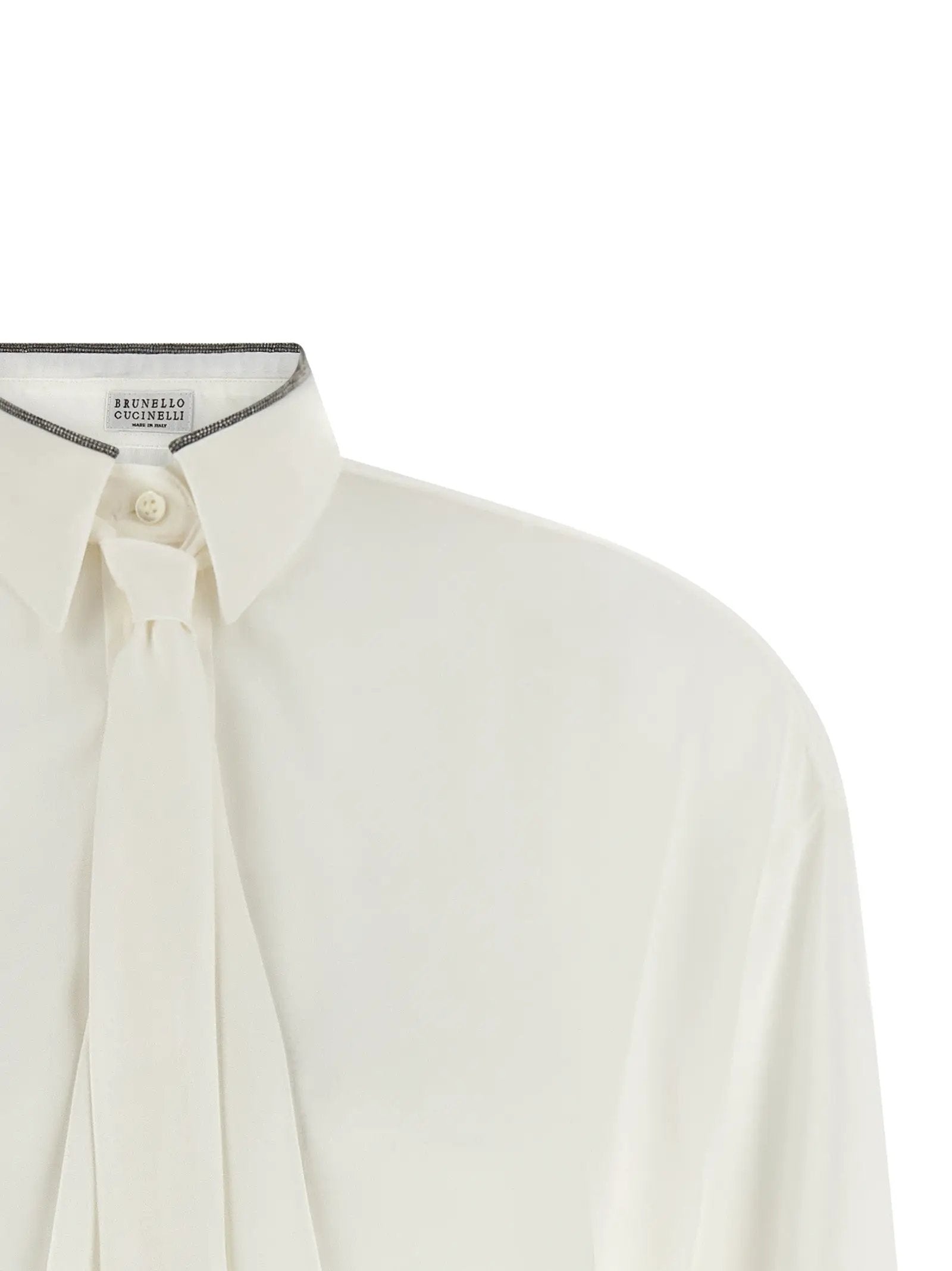 Brunello Cucinelli White Silk Blouse