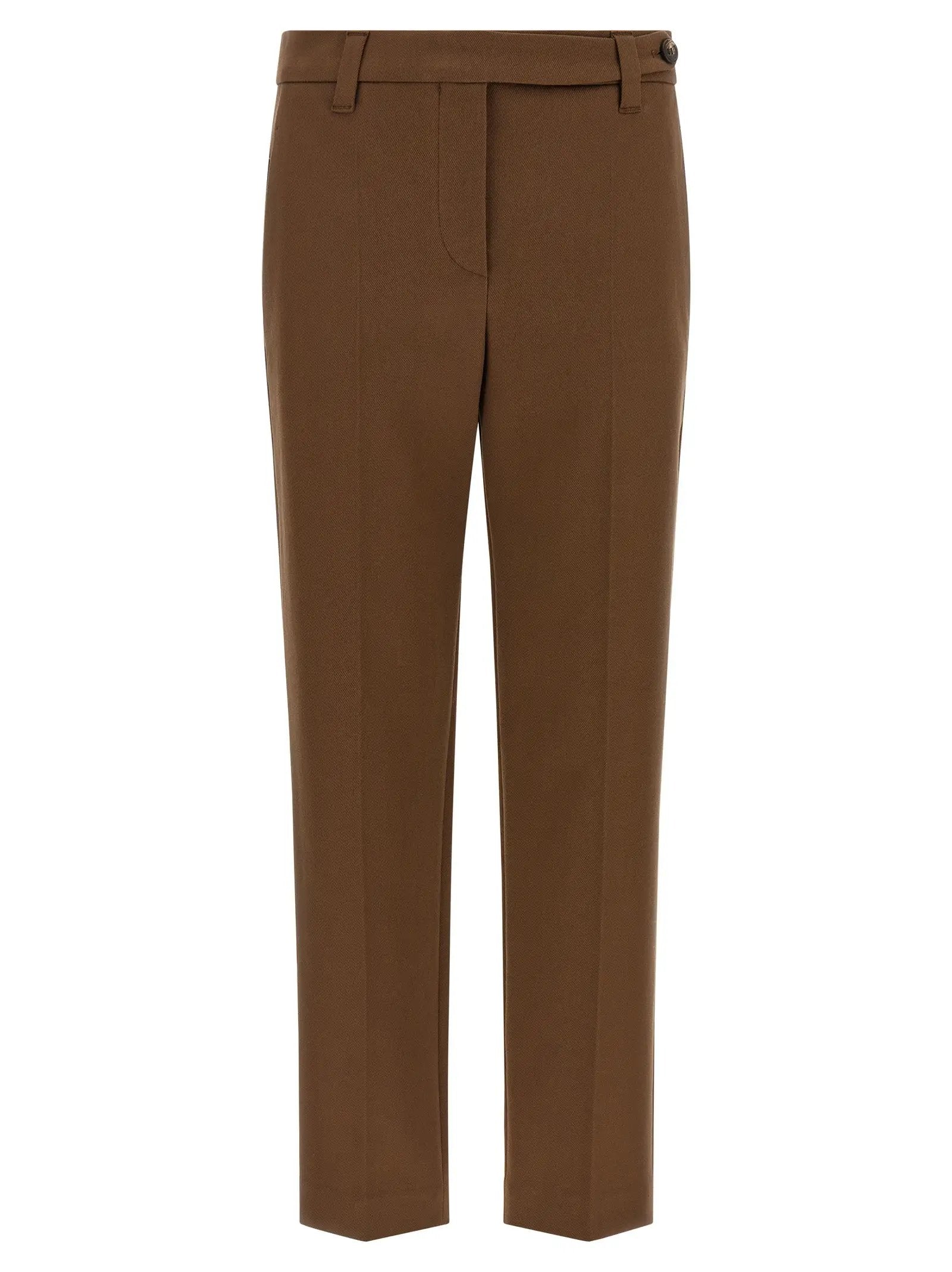 Brunello Cucinelli Brown Cotton Cropped Pants