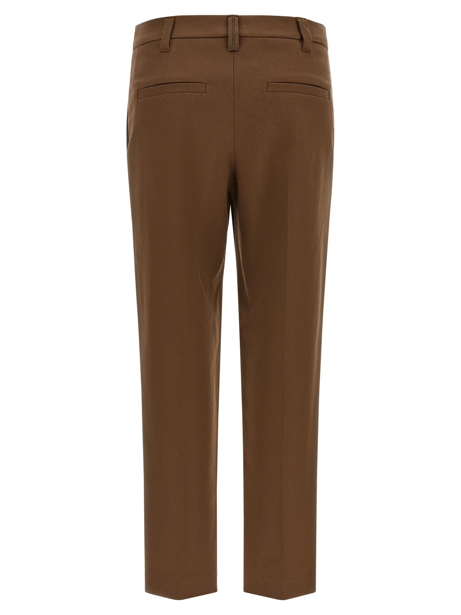 Brunello Cucinelli Brown Cotton Cropped Pants