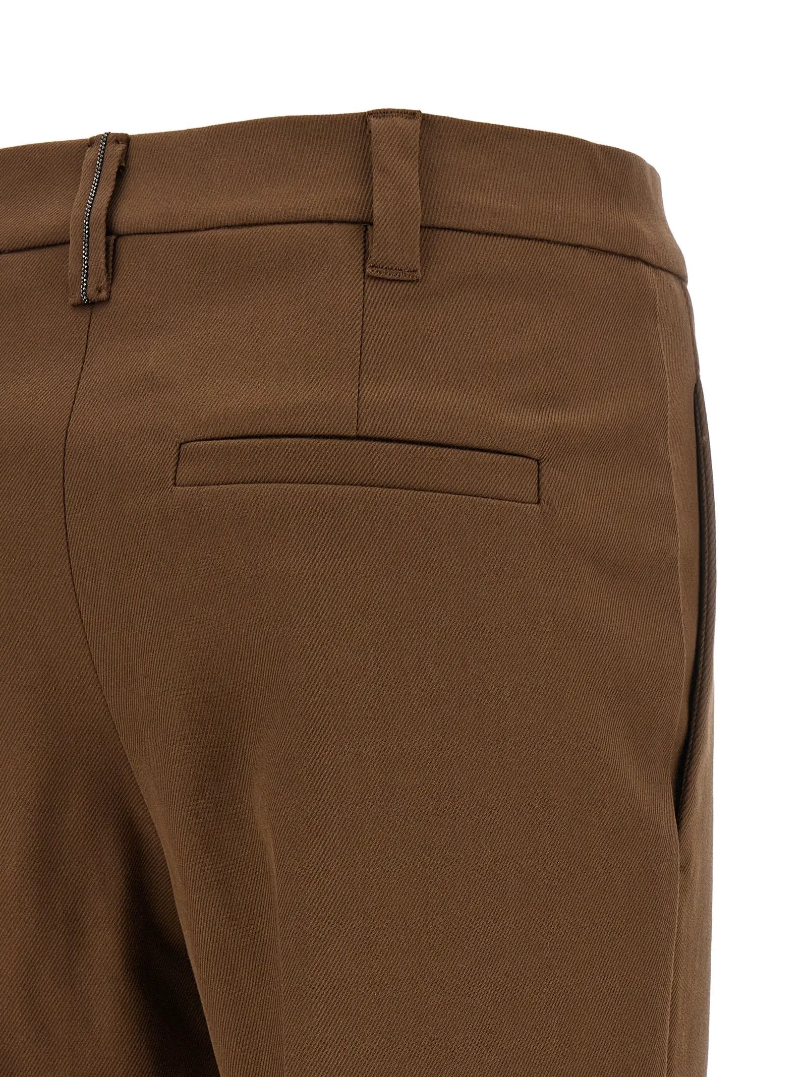 Brunello Cucinelli Brown Cotton Cropped Pants