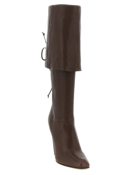 Cuissardes en cuir d'agneau marron Alexander McQueen