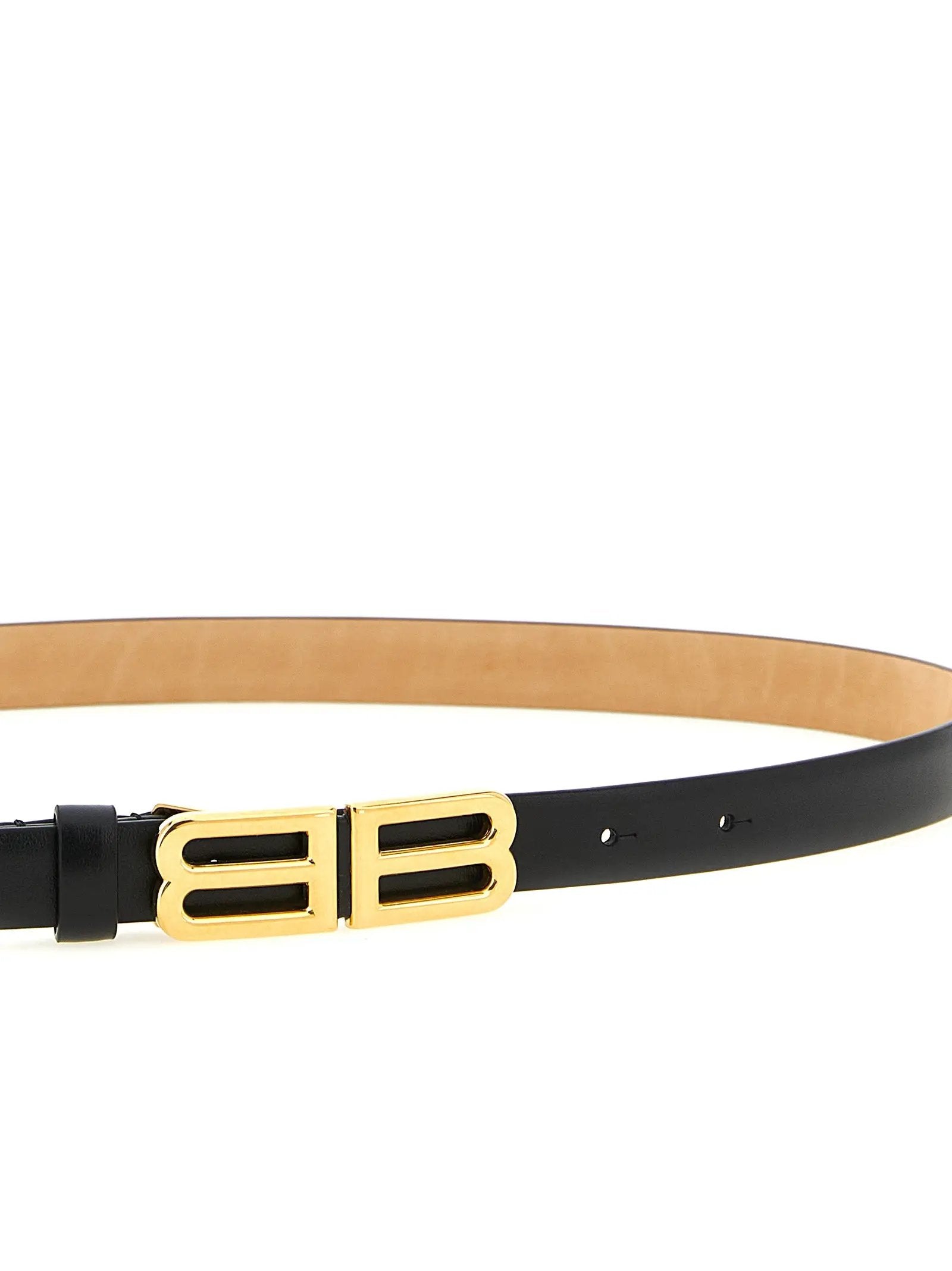 Balenciaga Black Leather Regular Belt