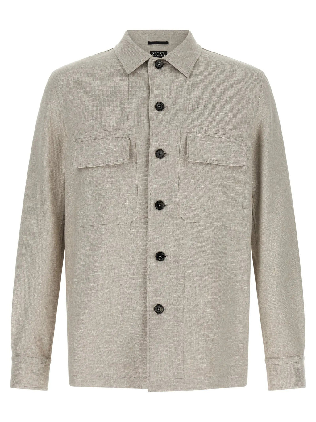 ZEGNA Gray Linen Blouse