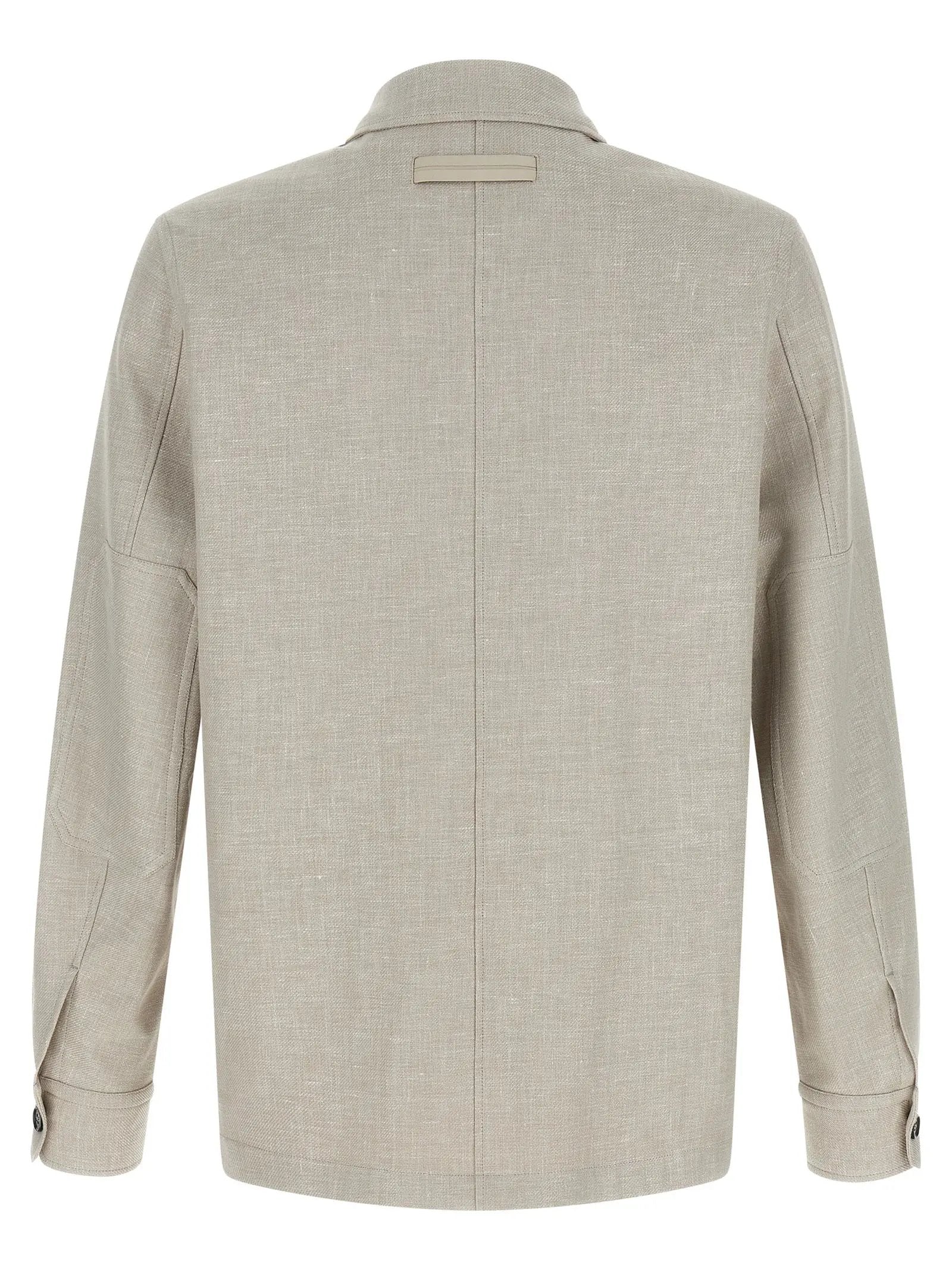 ZEGNA Gray Linen Blouse
