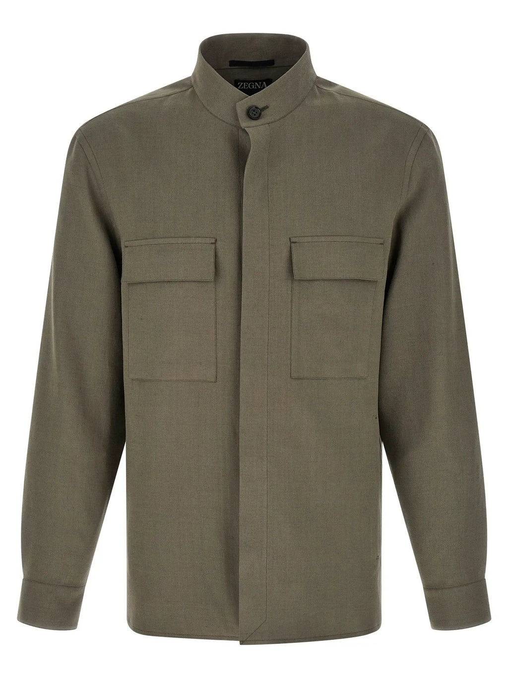 ZEGNA Gray Linen Blouse