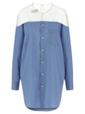 MM6 Maison Margiela Blue Cotton Blouse