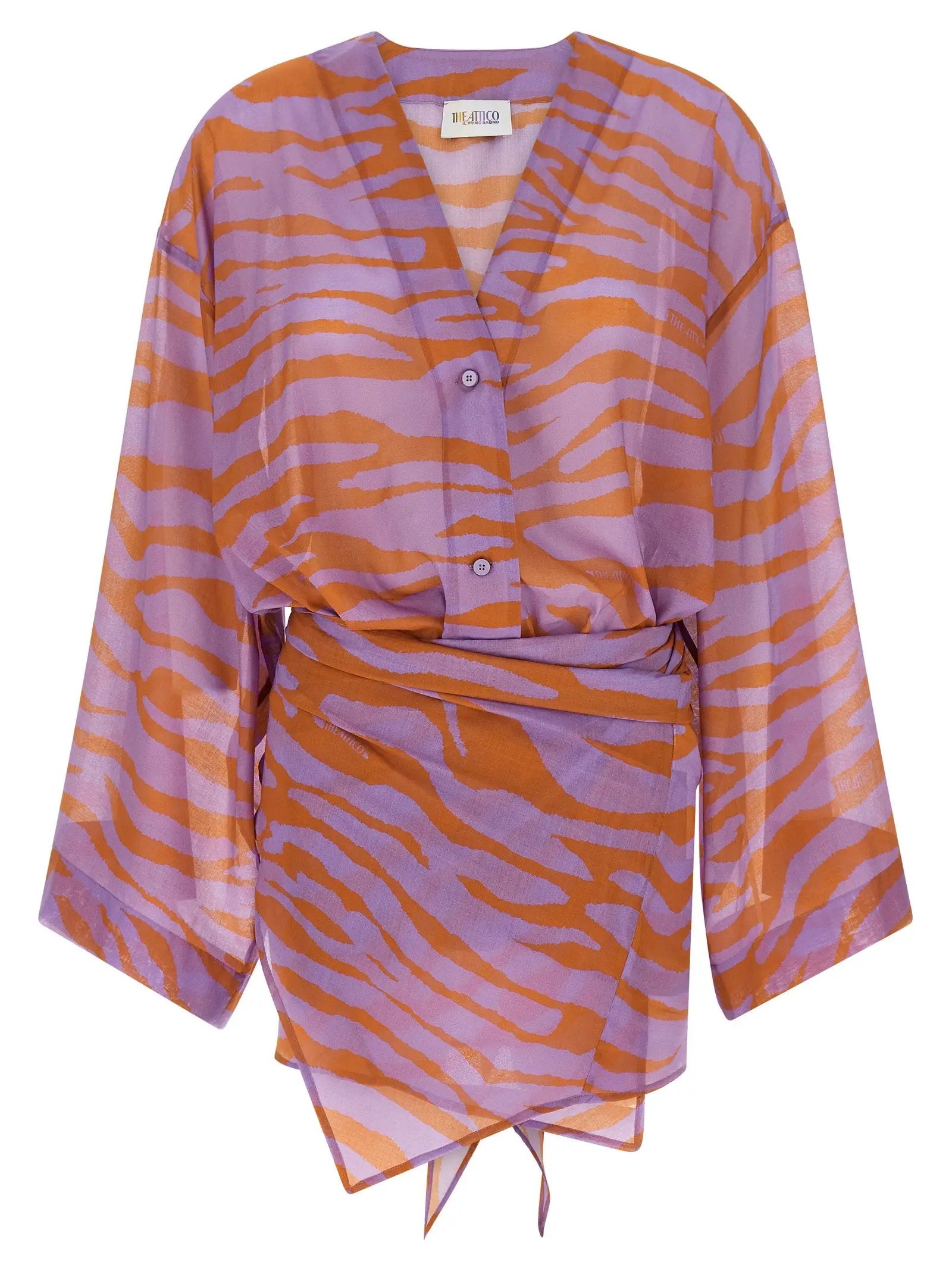 The Attico Purple Cotton Short Dress