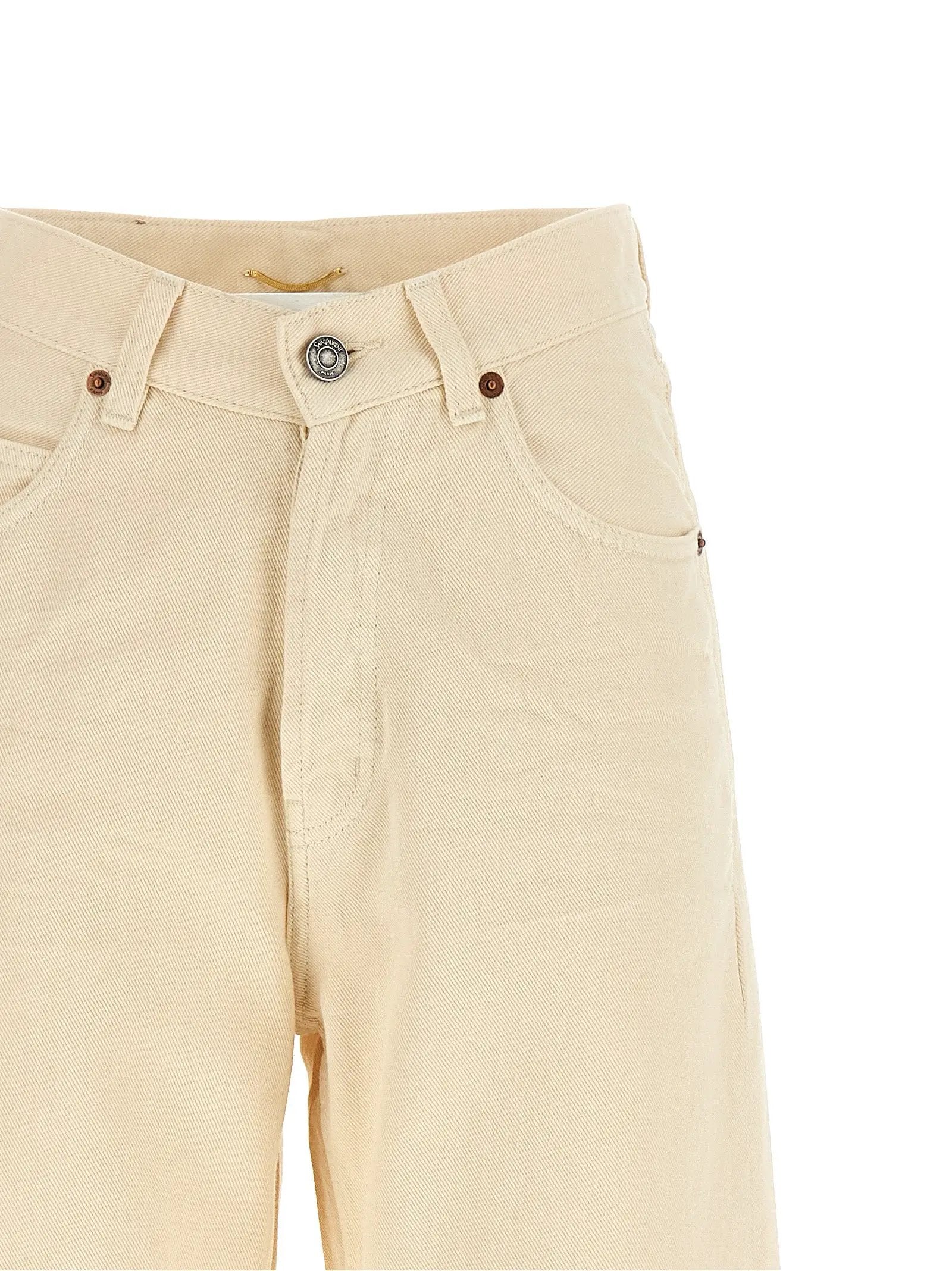 Saint Laurent Beige Cotton Jeans Denim