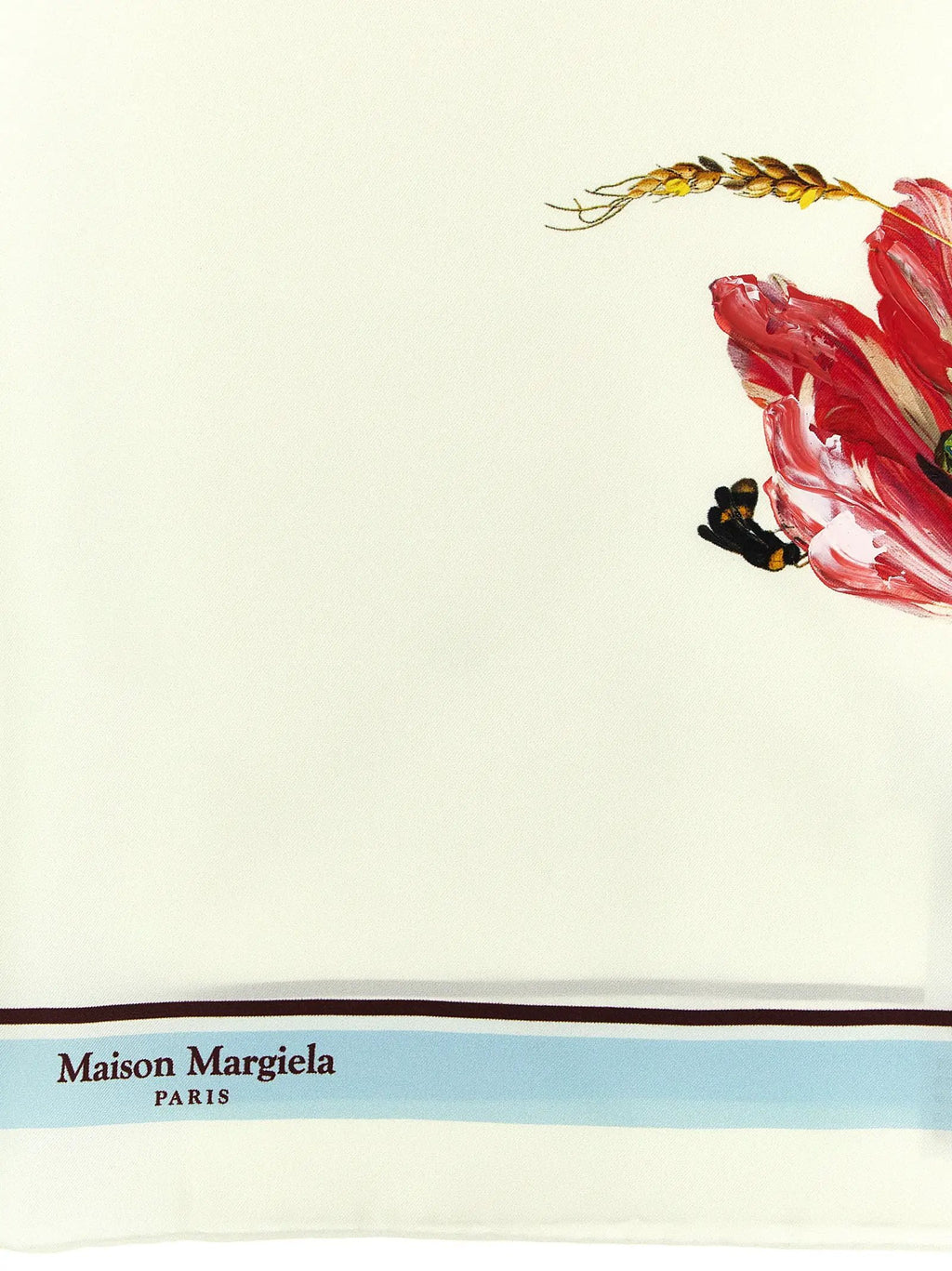 Maison Margiela White Silk Scarf
