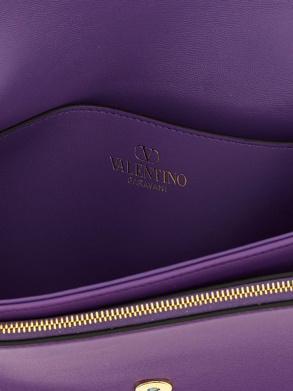 Valentino Garavani Purple Lamb Leather Shoulder Bag