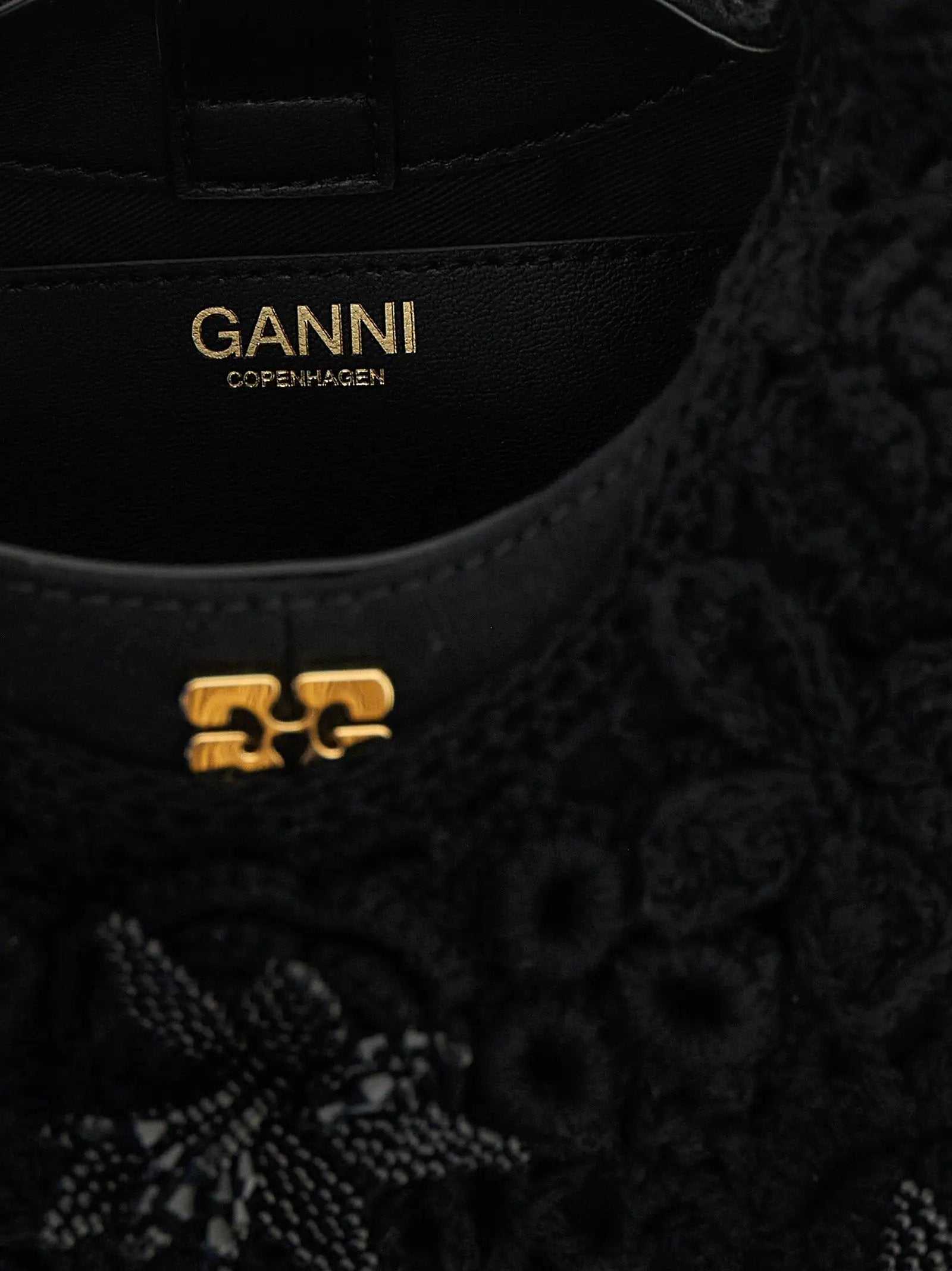 Ganni Black Organic Cotton Handbag