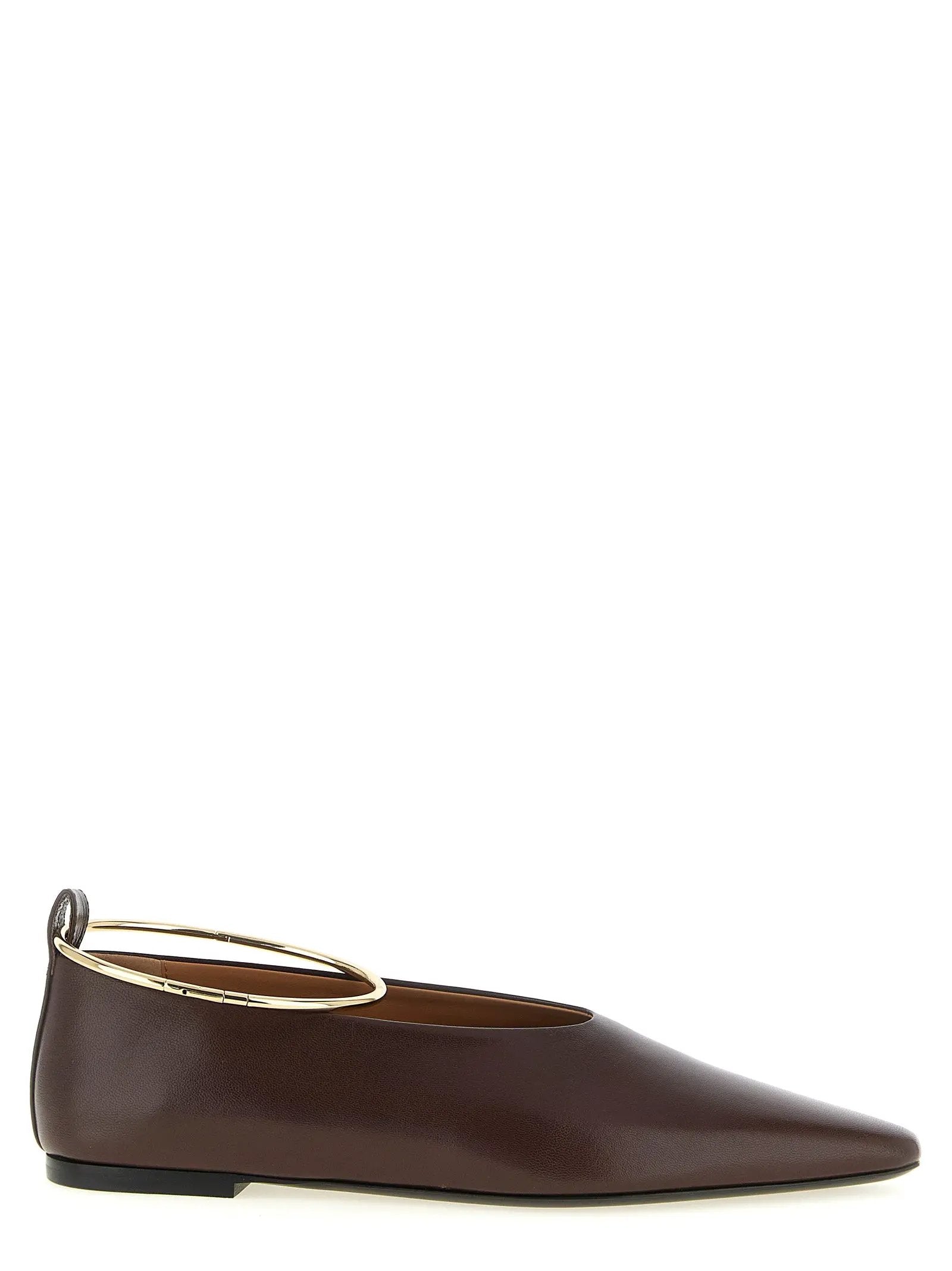 Jil Sander Brown Goatskin Ballet Flats
