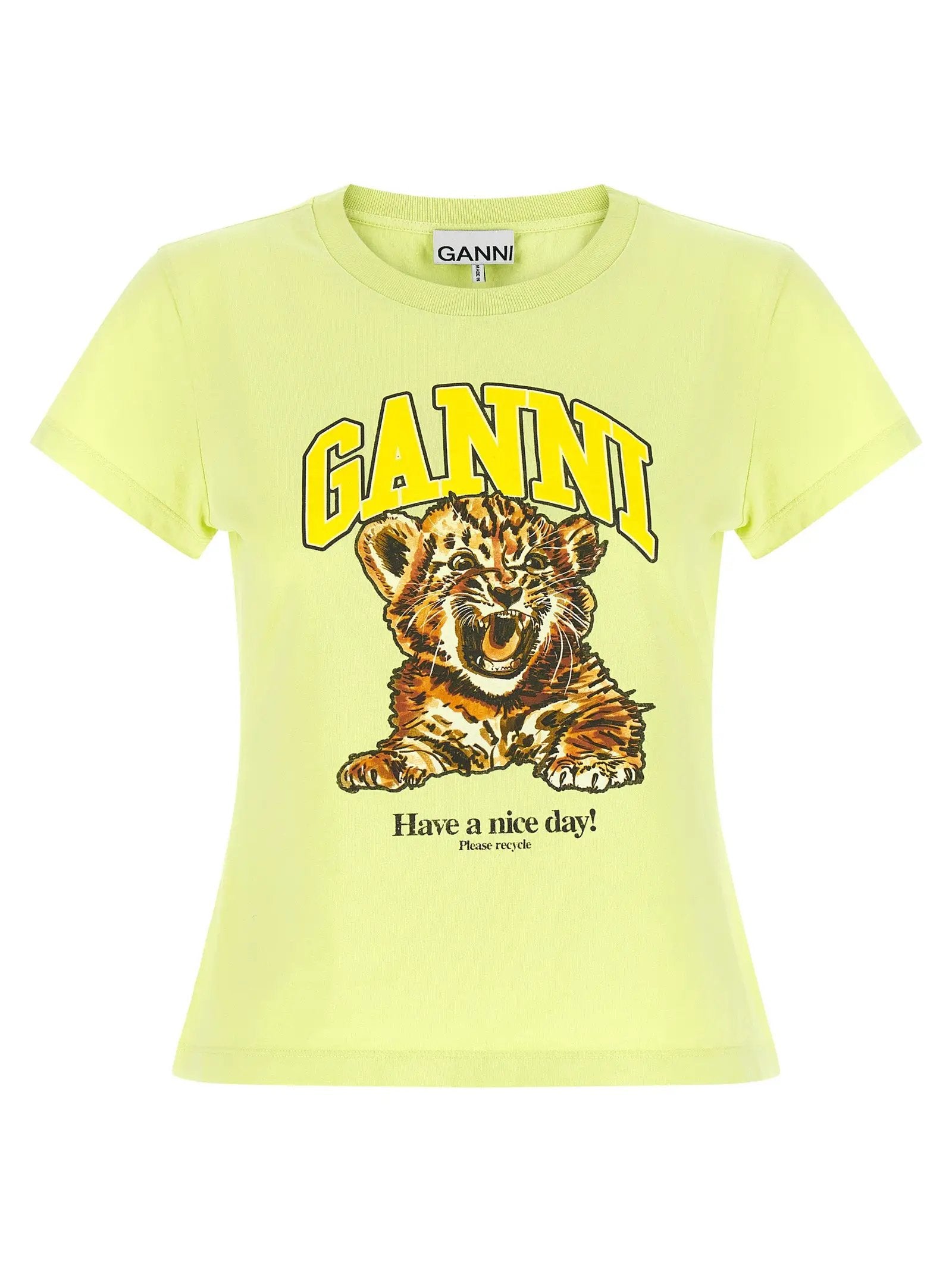 Ganni Bicolor Cotton T-Shirt