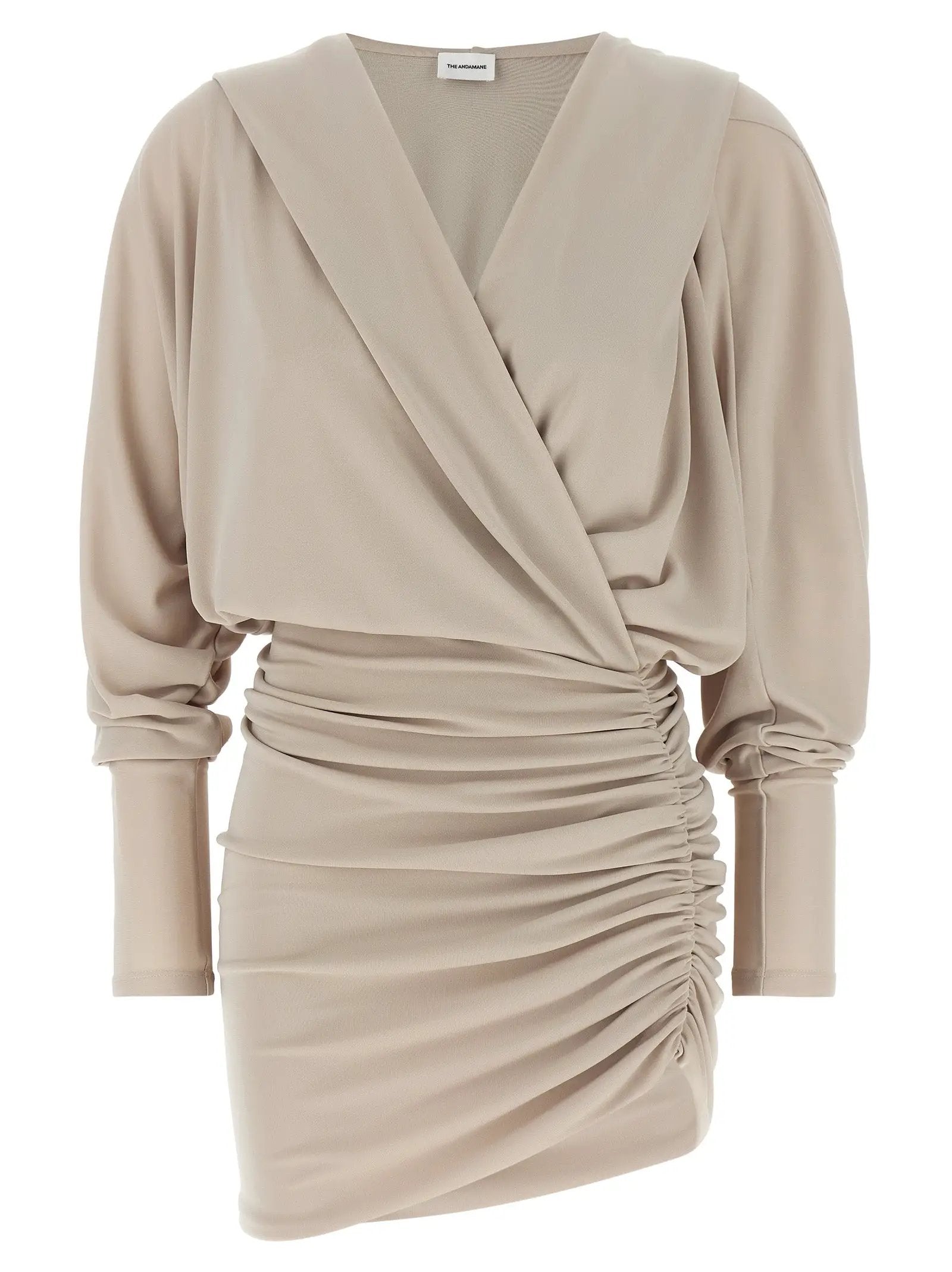 The Andamane Gray Polyester Short Dress