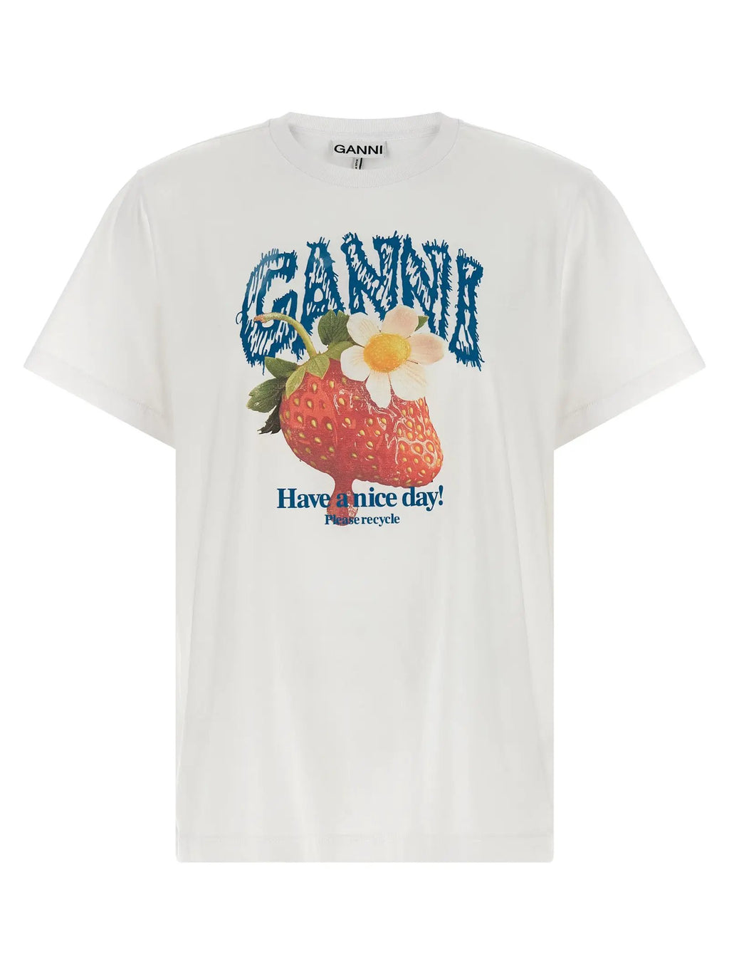 Ganni White Organic Cotton T-Shirt