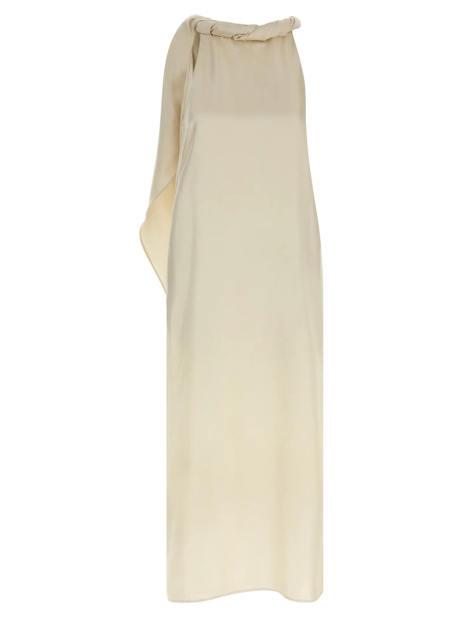 Loulou De Saison Beige Silk Midi Dress