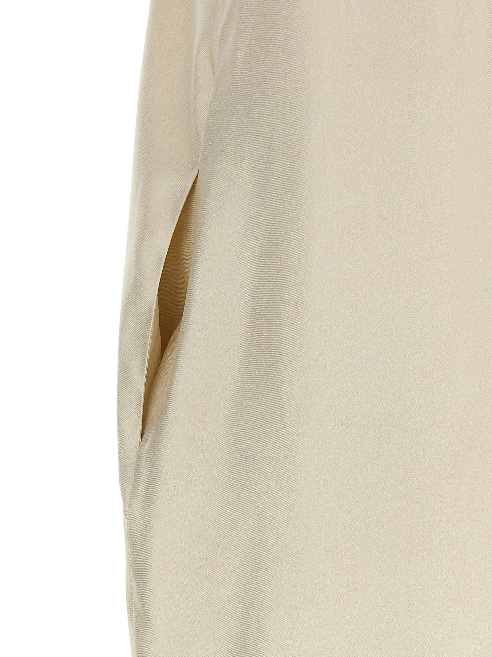 Loulou De Saison Beige Silk Midi Dress