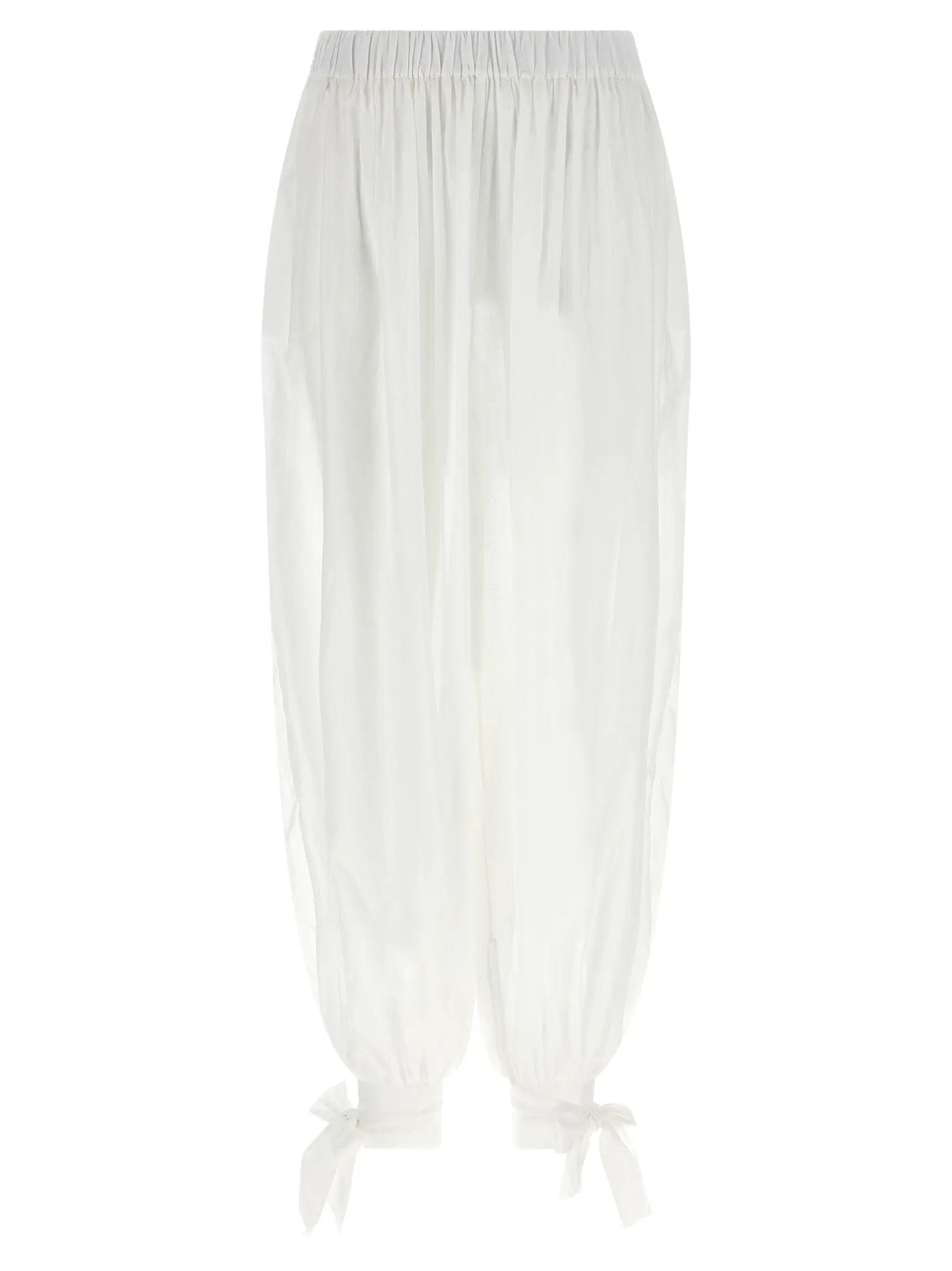 The Andamane White Cotton Casual Pants