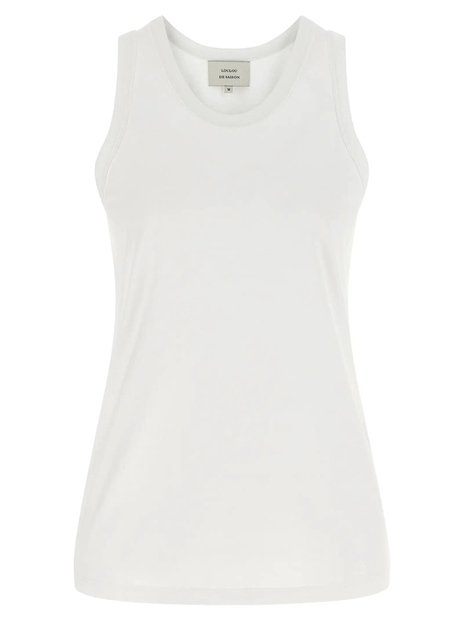 Loulou De Saison White Cotton Sleeveles T-Shirt