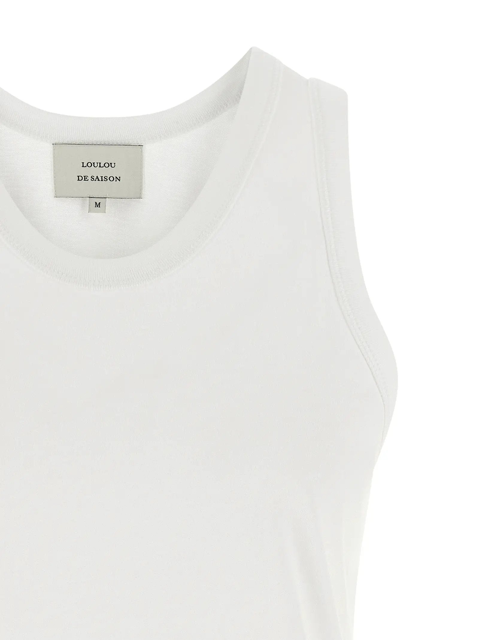 Loulou De Saison White Cotton Sleeveles T-Shirt