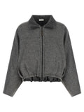 Brunello Cucinelli Gray Virgin Wool Full-Length Jacket