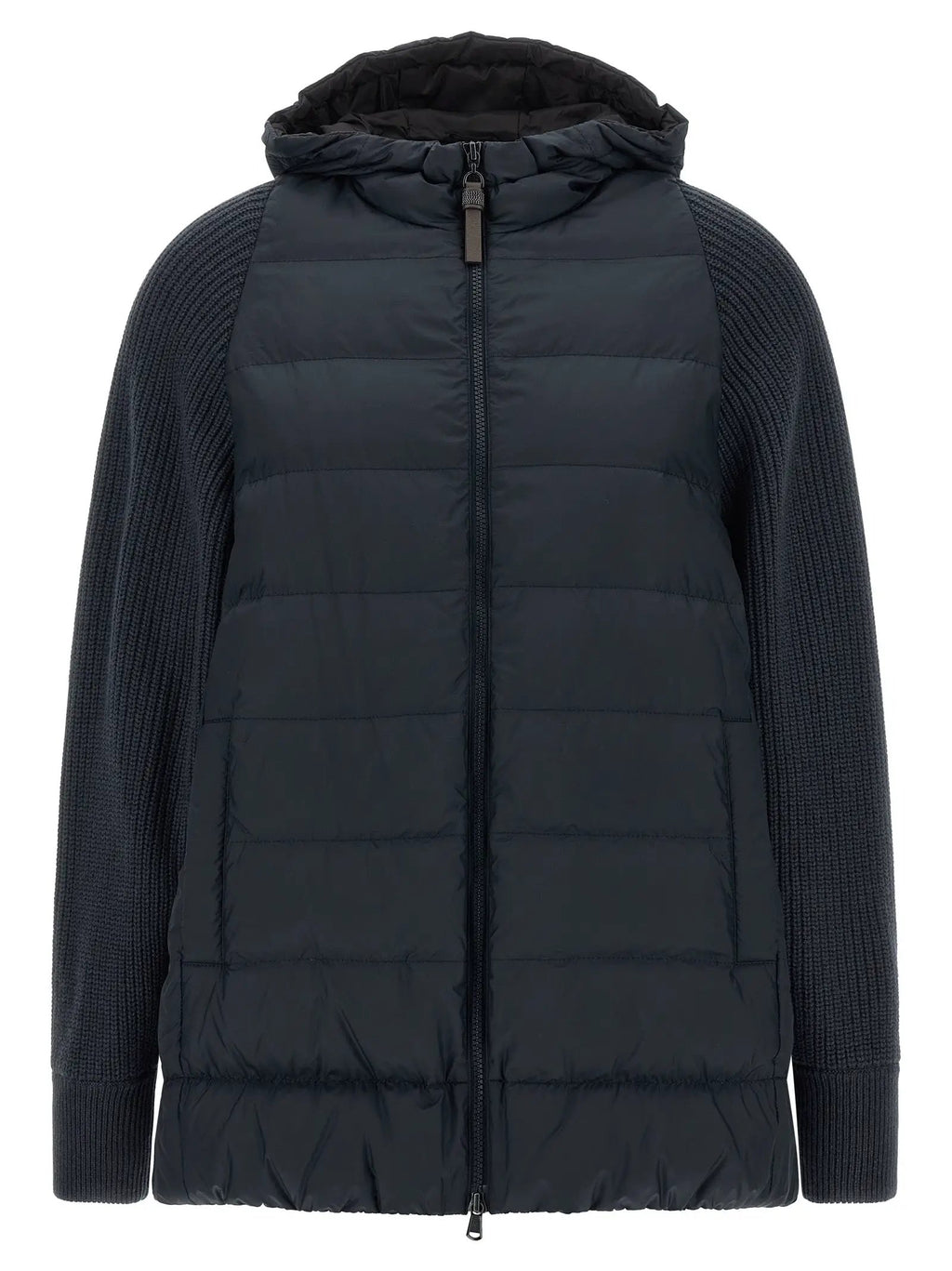 Brunello Cucinelli Blue Polyester Full-Length Jacket