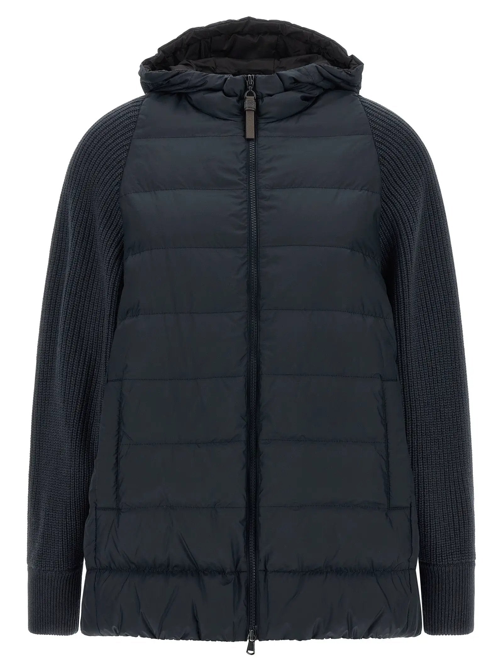 Brunello Cucinelli Blue Polyester Full-Length Jacket