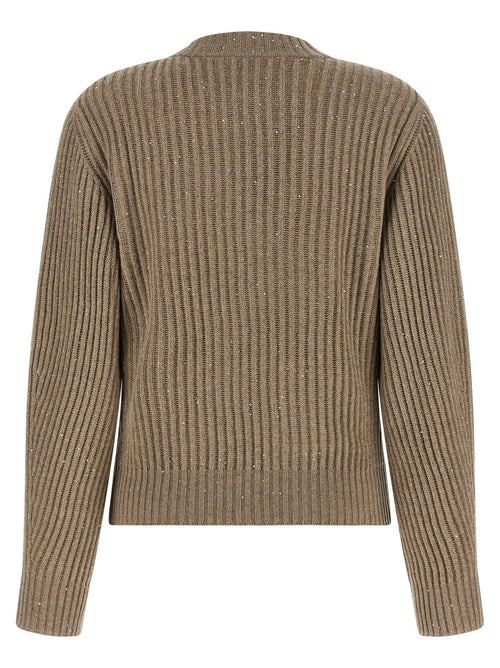 Cardigan Brunello Cucinelli en cachemire beige