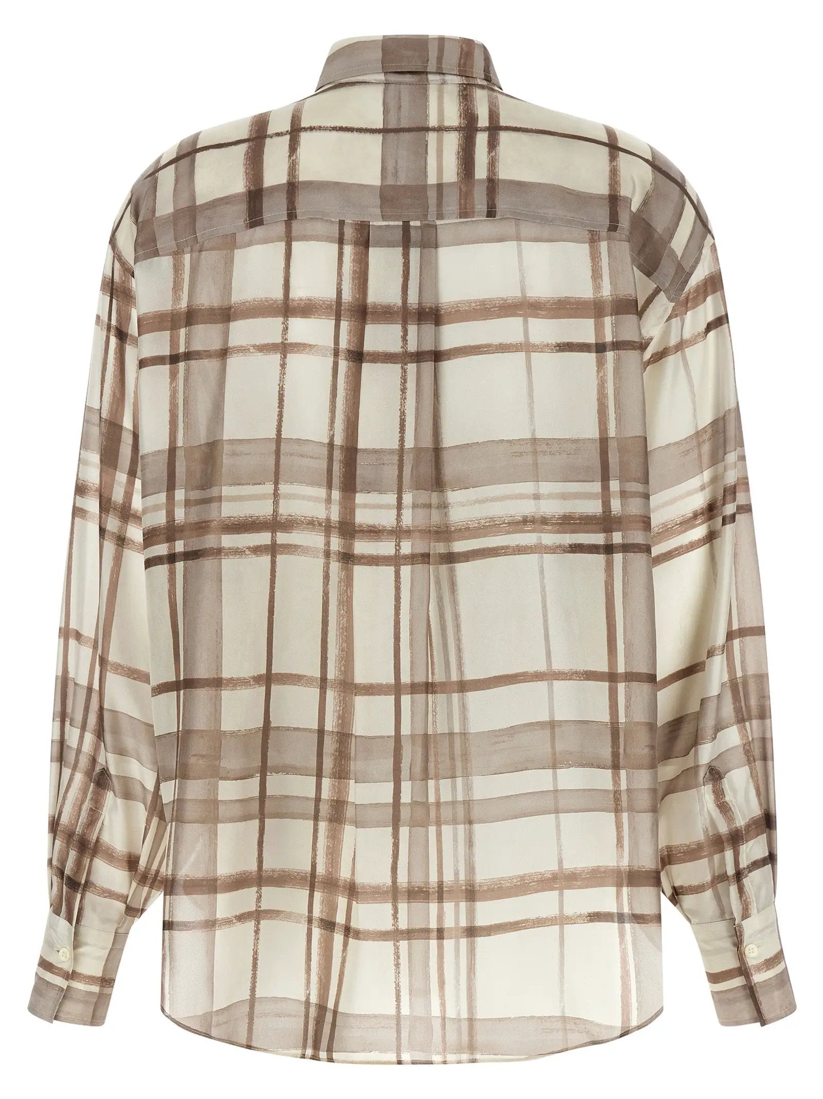 Brunello Cucinelli Chemisier en soie beige