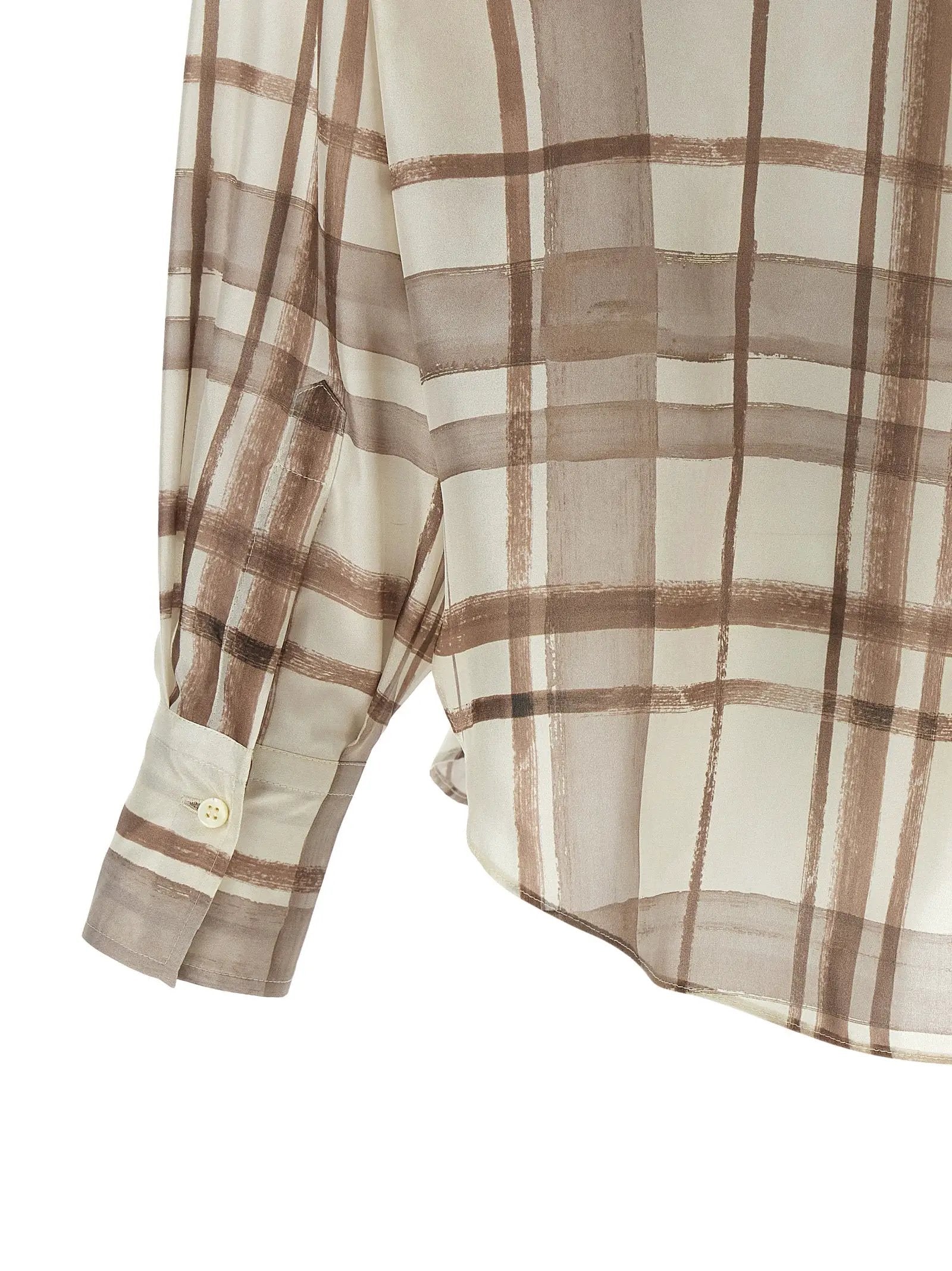 Brunello Cucinelli Chemisier en soie beige