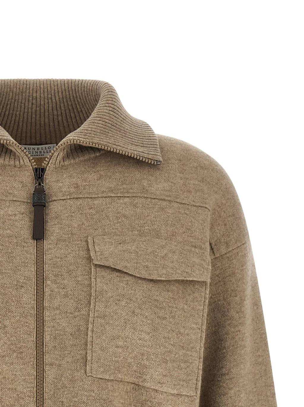 Cardigan Brunello Cucinelli en cachemire beige