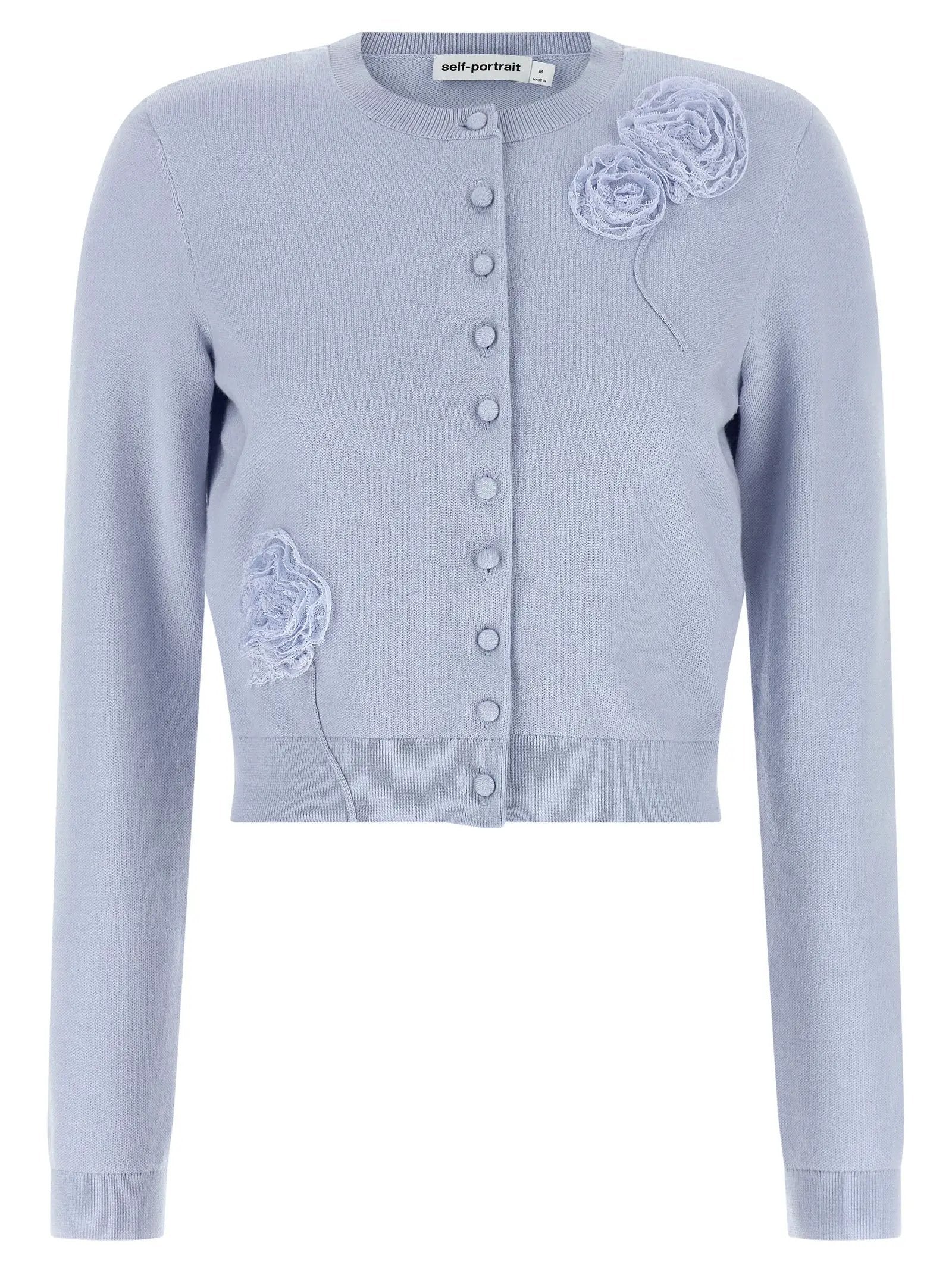 Self-Portrait Blue Polyester Cardigan