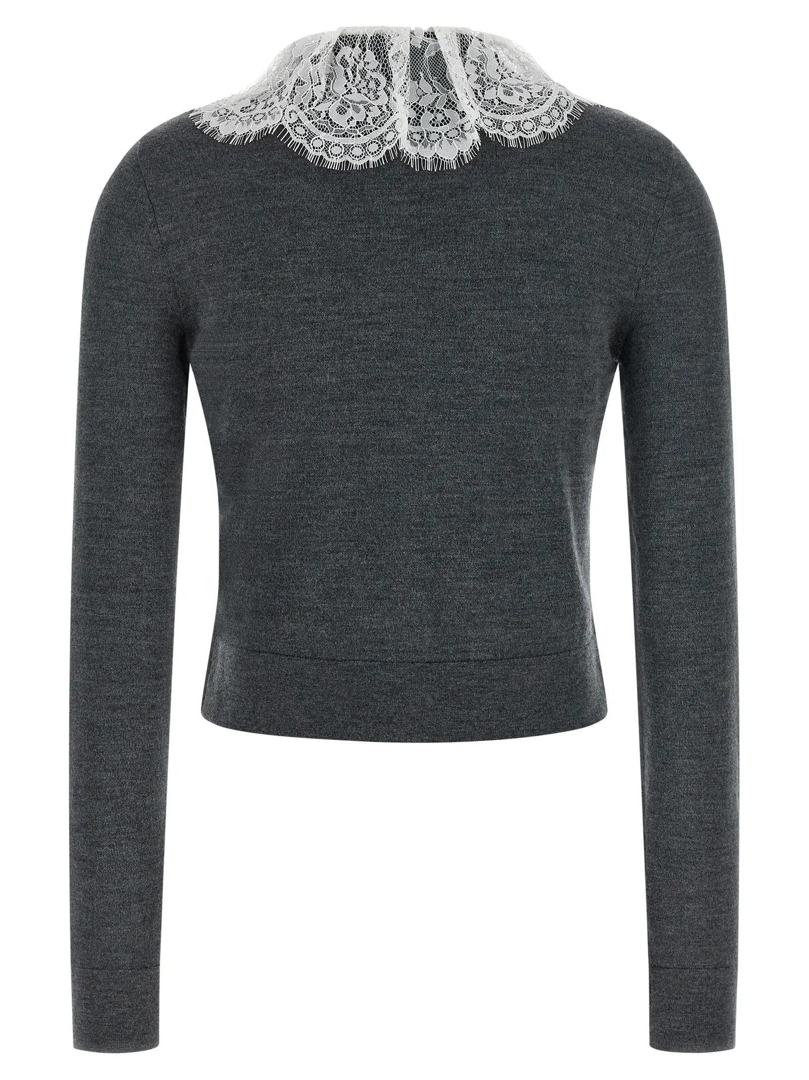 Self-Portrait Gray Wool Cardigan