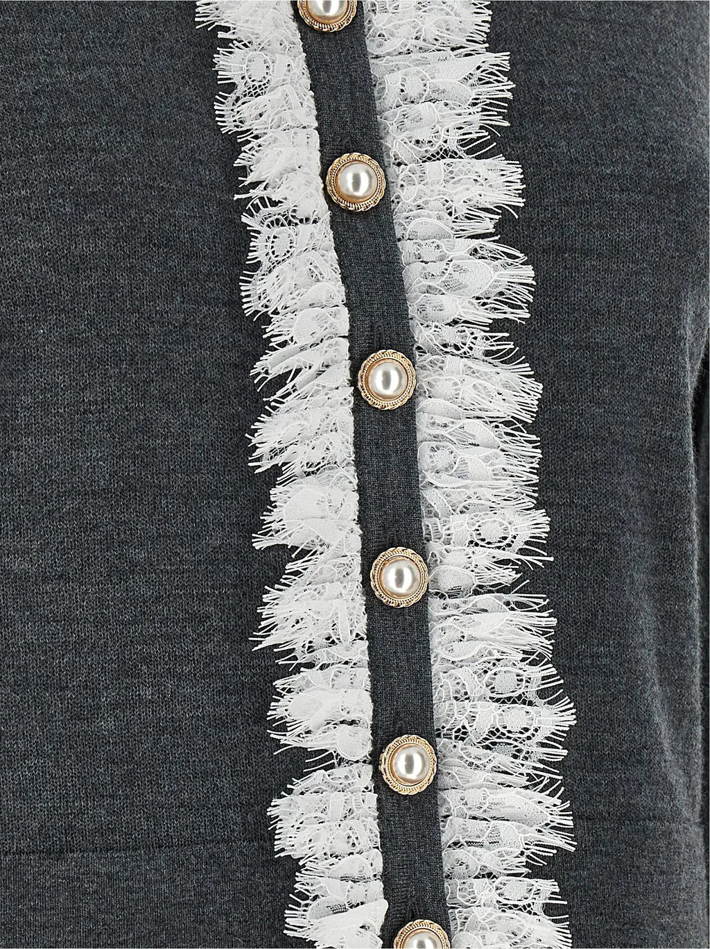 Self-Portrait Gray Wool Cardigan