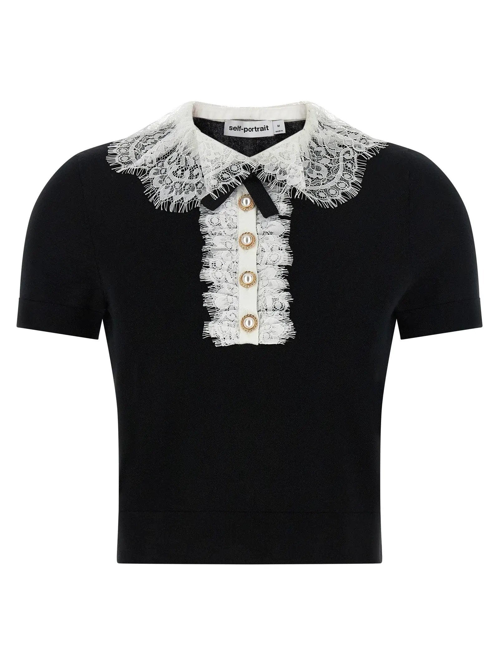 Self-Portrait Bicolor Wool Blouse