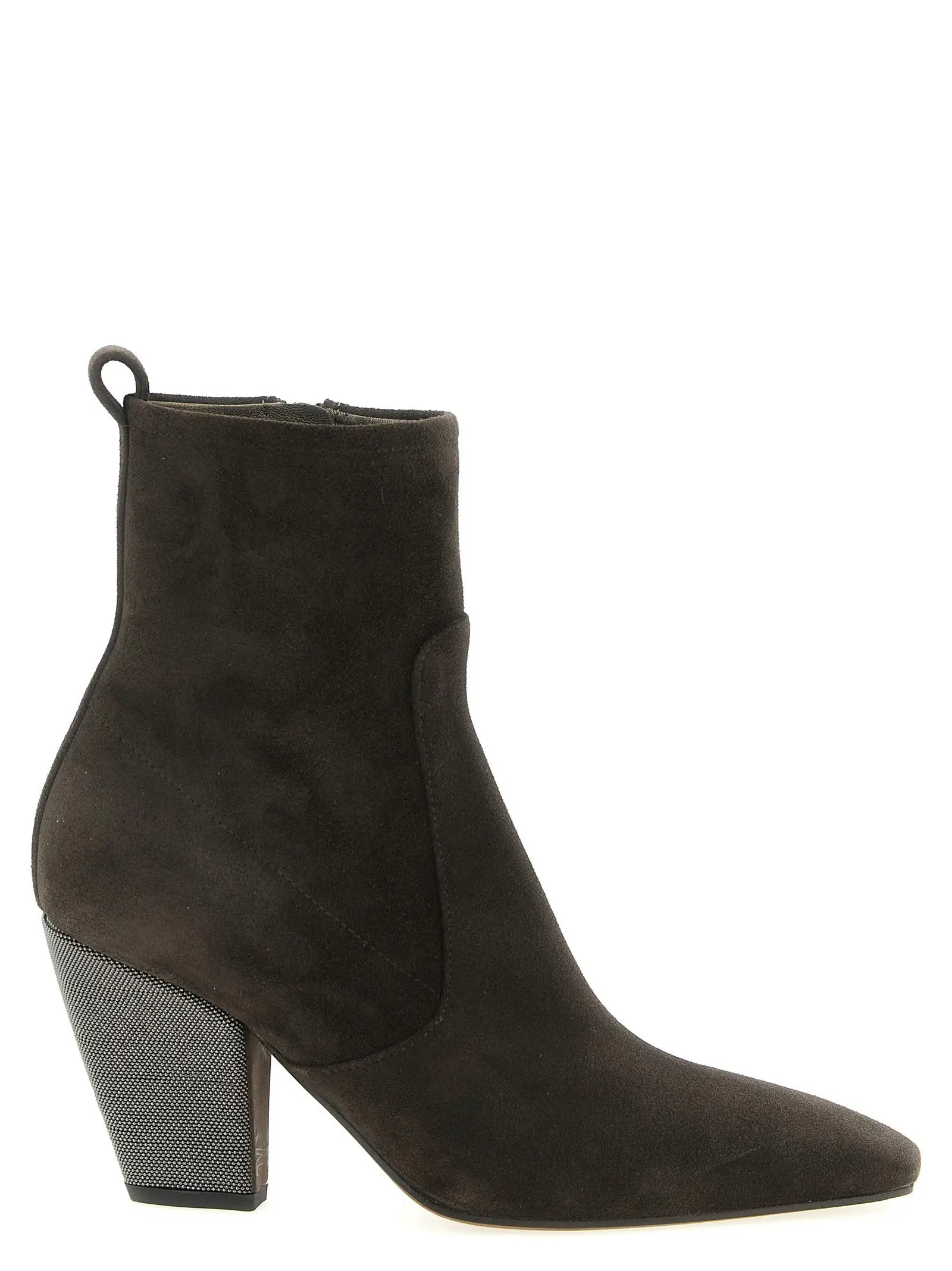 Brunello Cucinelli Brown Calfskin Ankle Boots