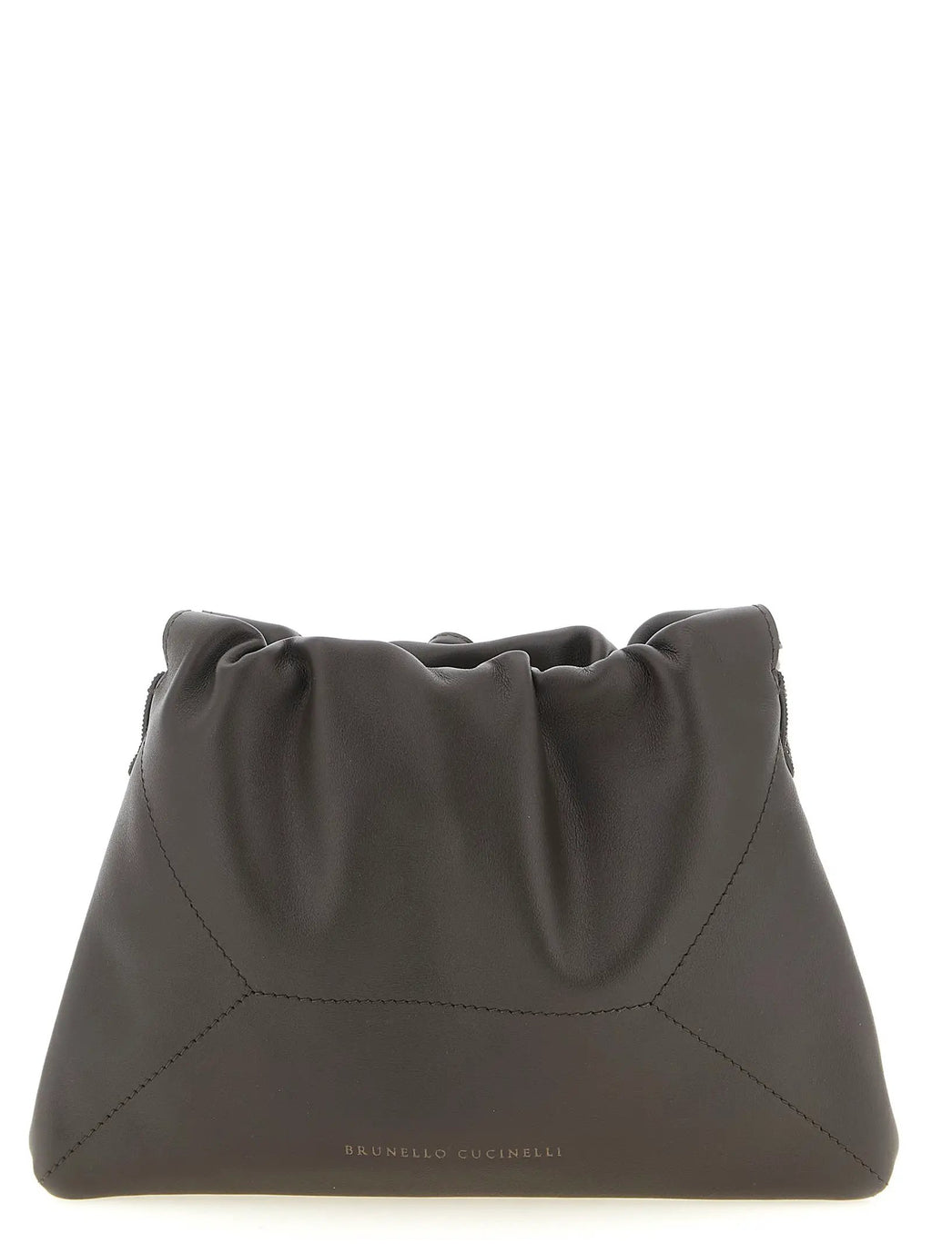 Brunello Cucinelli Brown Calfskin Clutch Bag