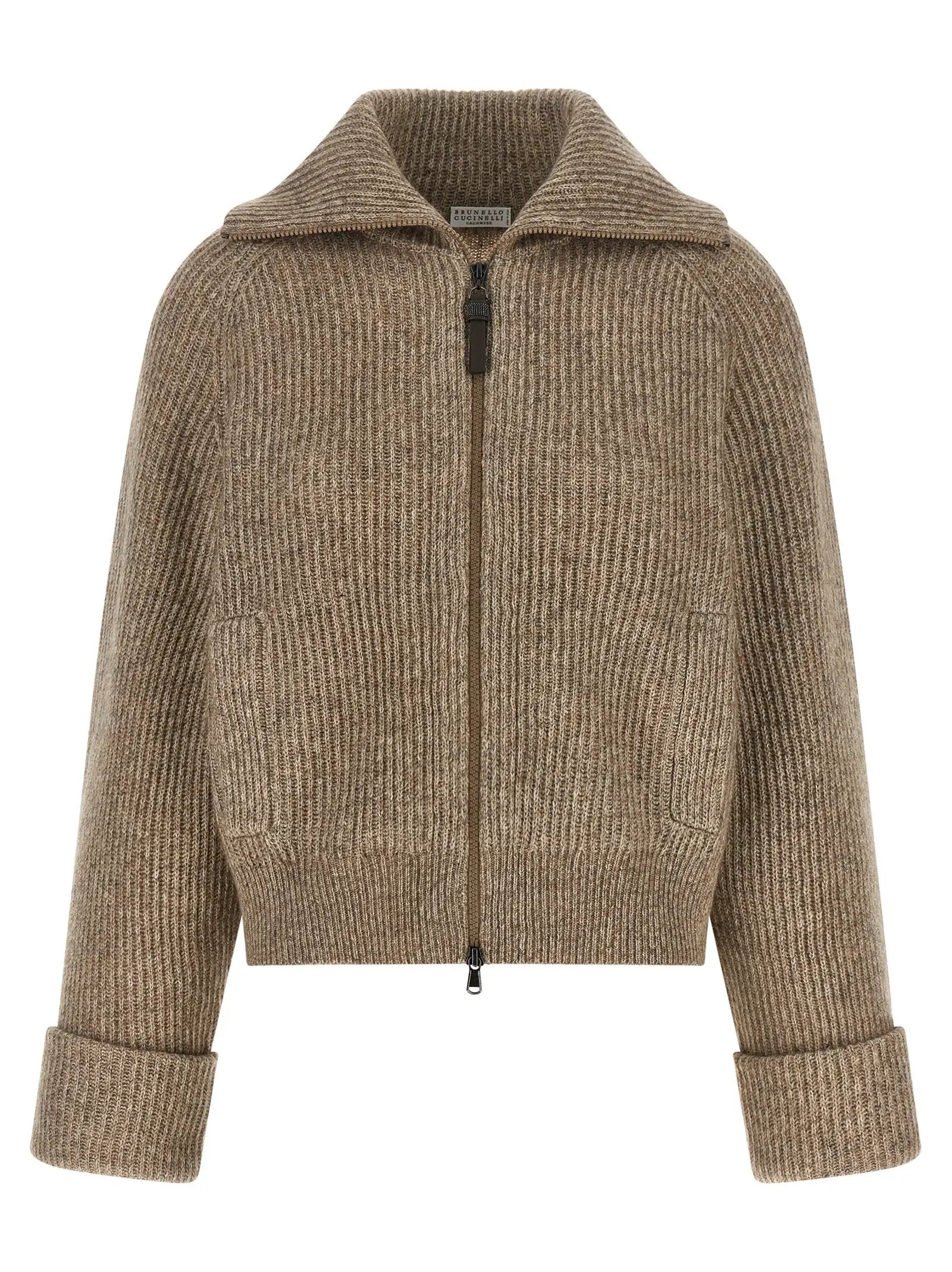 Cardigan Brunello Cucinelli en cachemire beige