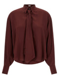 Brunello Cucinelli Bordeaux Silk Blouse