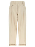 Brunello Cucinelli Beige Cotton Casual Pants