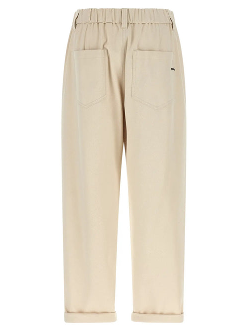 Brunello Cucinelli Pantalon décontracté en coton beige
