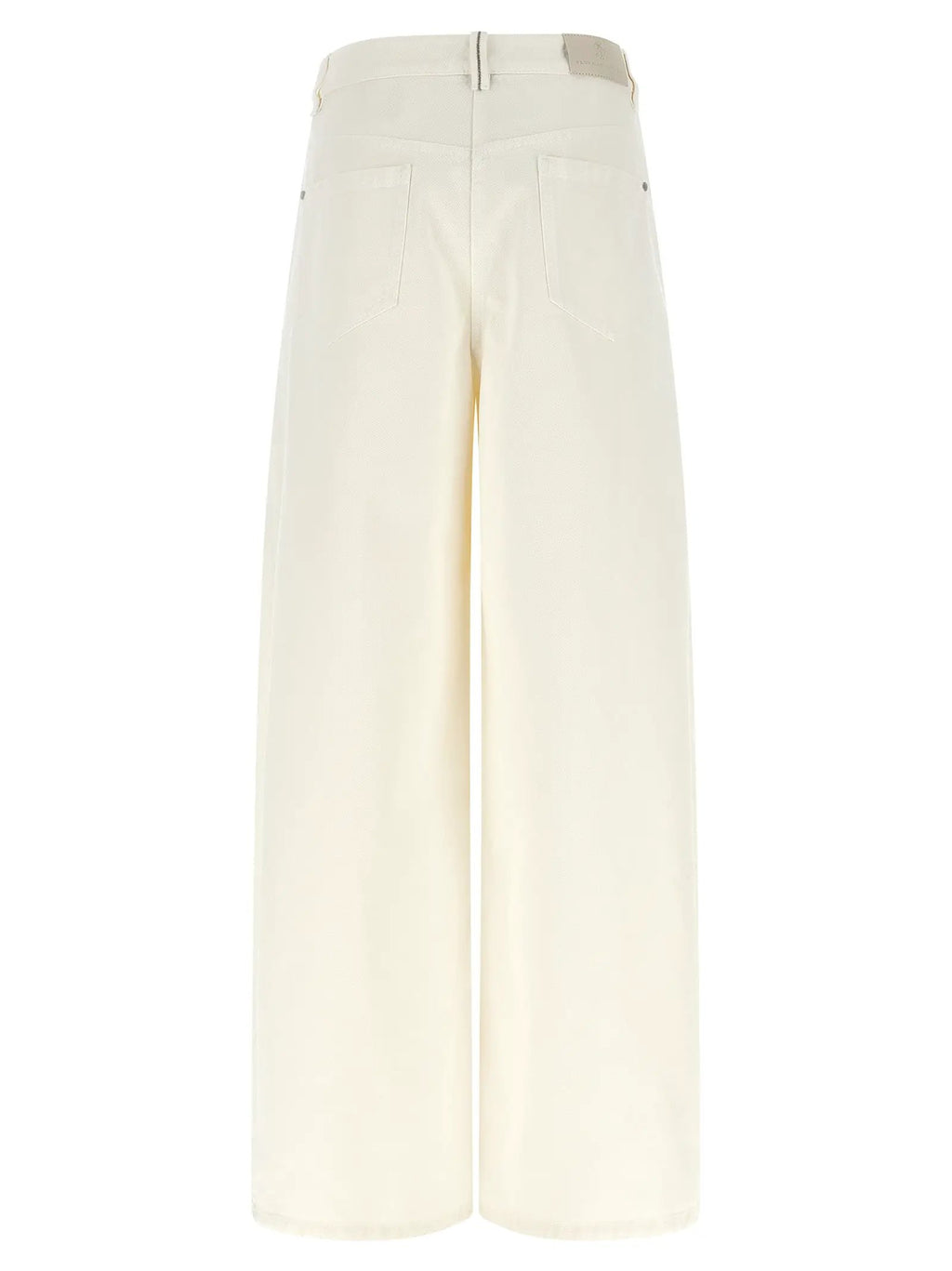 Jean Brunello Cucinelli blanc en coton coupe décontractée