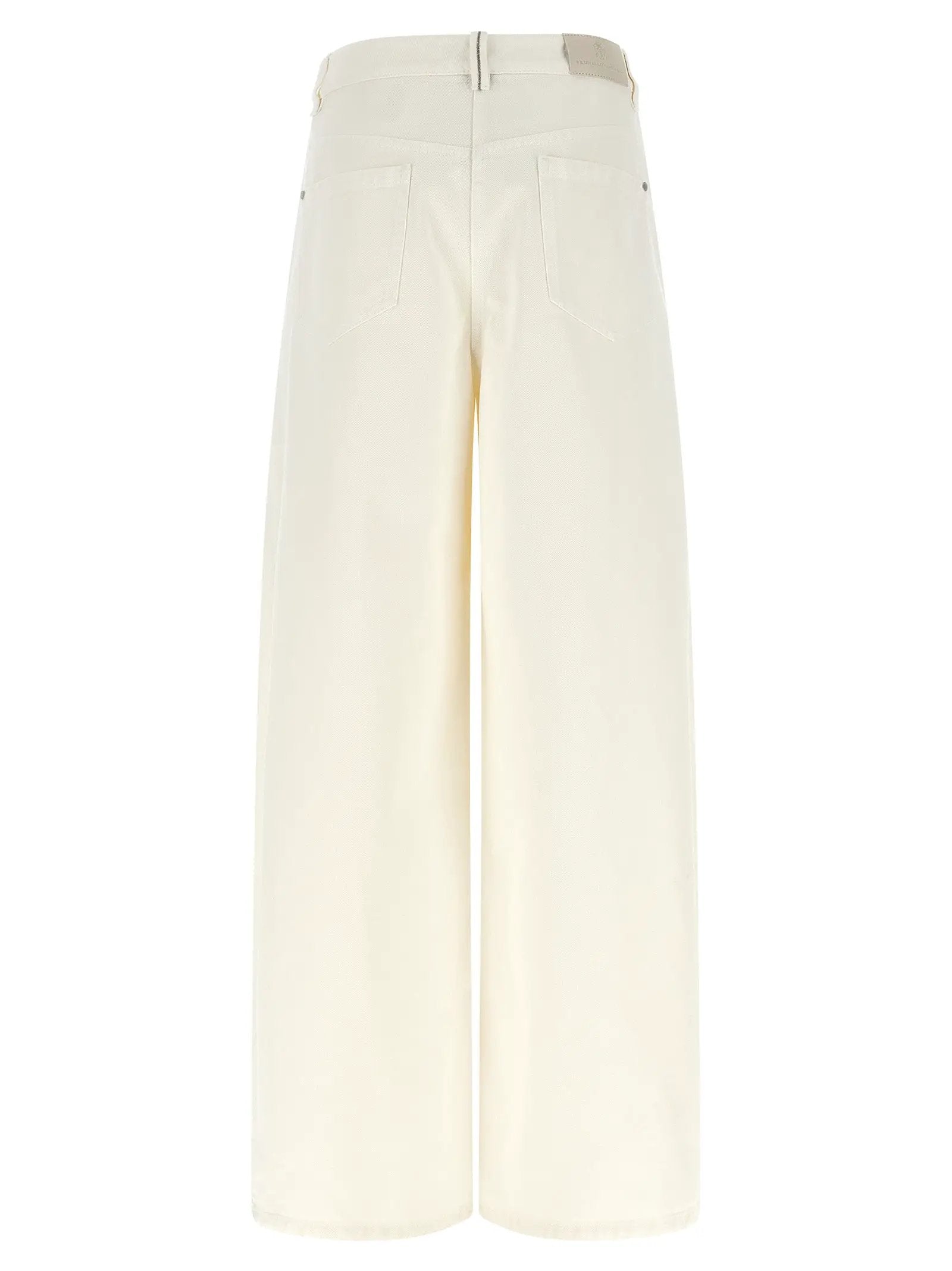 Jean Brunello Cucinelli blanc en coton coupe décontractée
