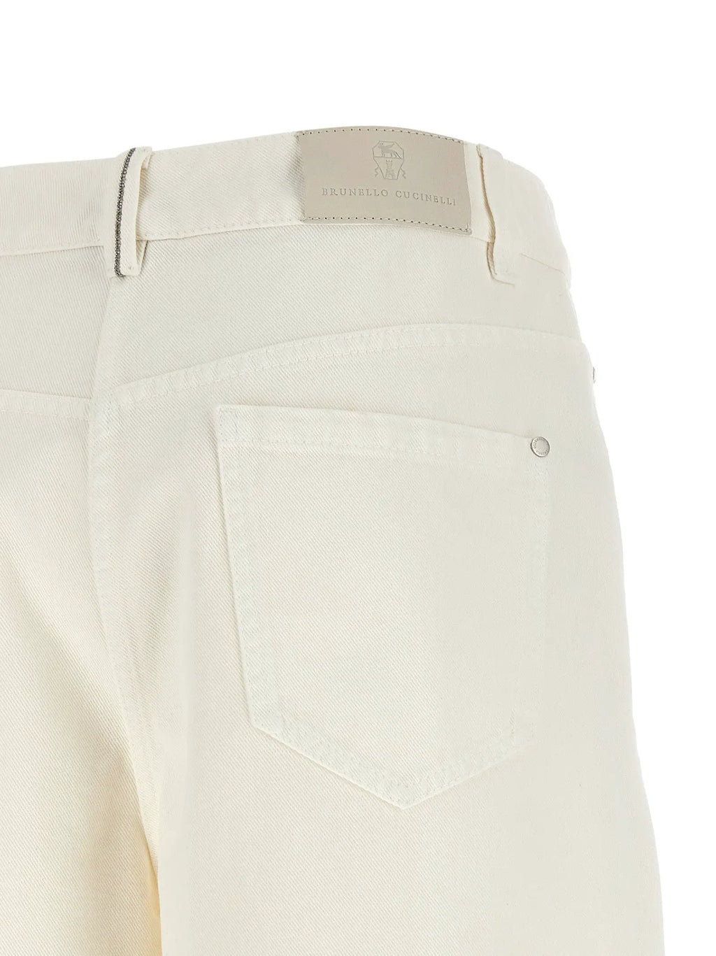 Jean Brunello Cucinelli blanc en coton coupe décontractée