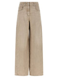 Brunello Cucinelli Jean en coton beige Denim