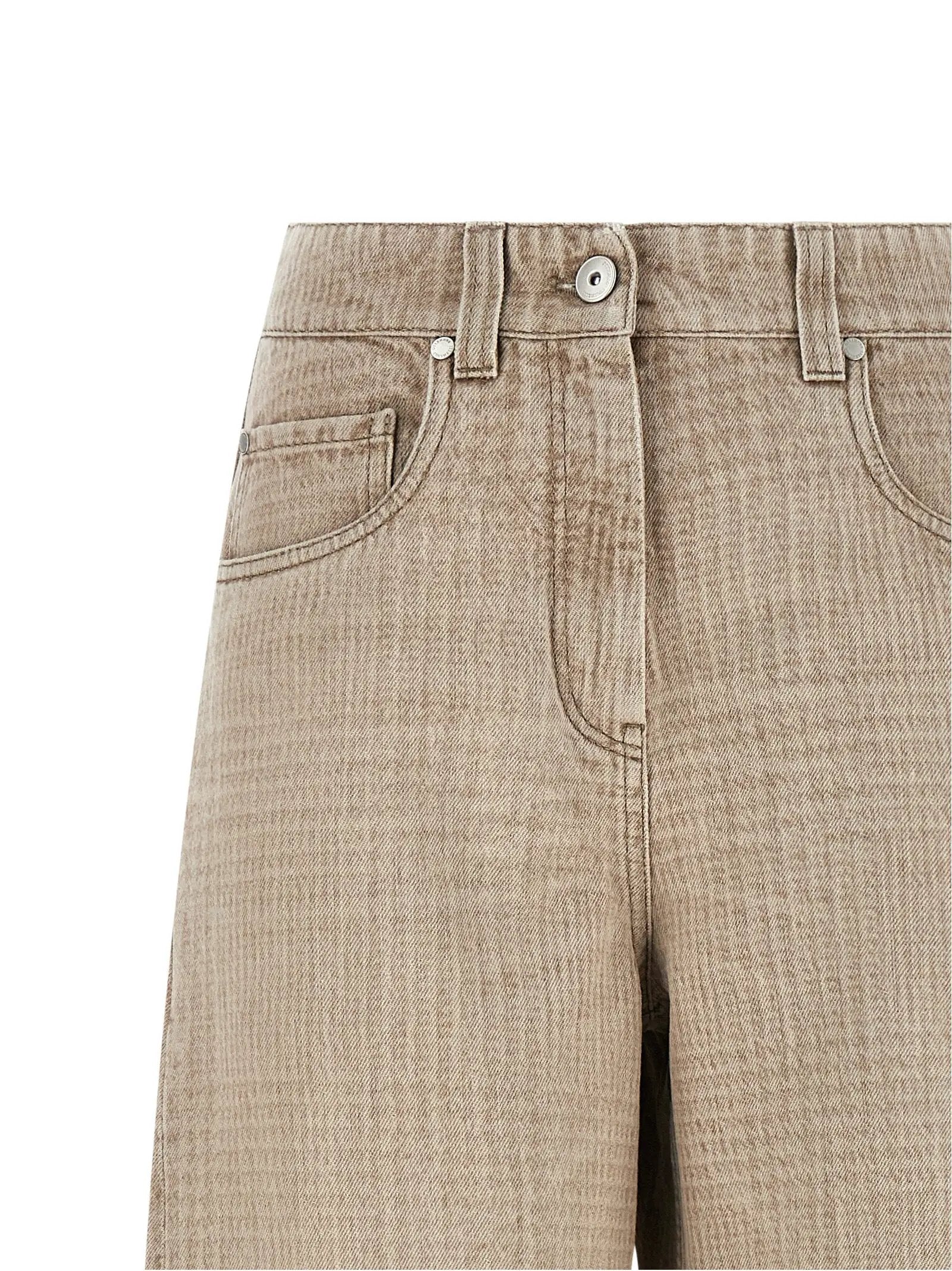 Brunello Cucinelli Jean en coton beige Denim