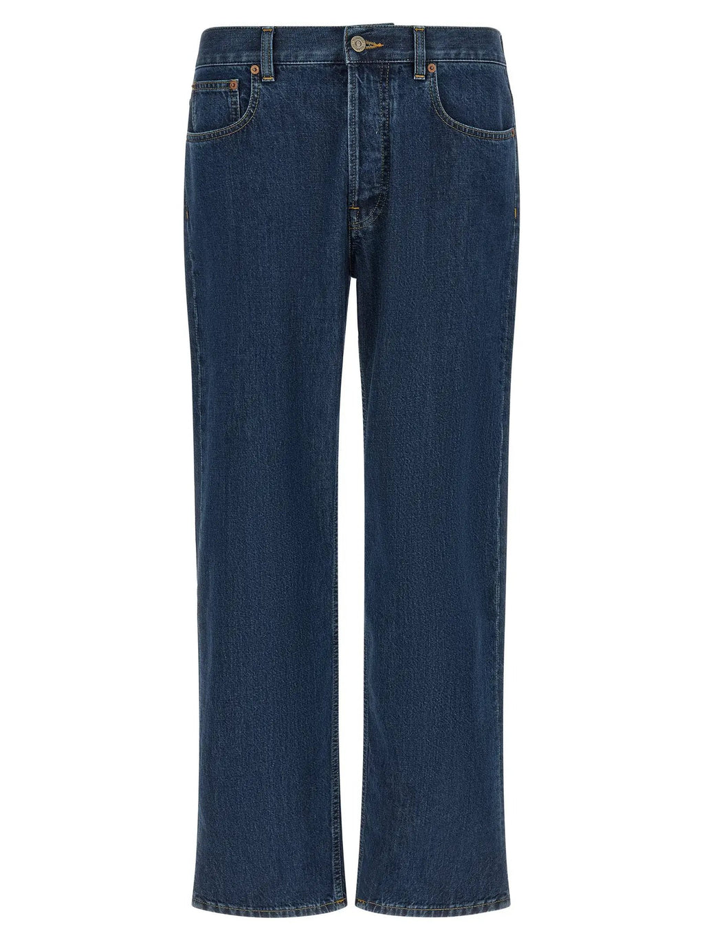 Valentino Garavani Blue Cotton Straight-Leg Jeans