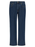 Valentino Garavani Blue Cotton Straight-Leg Jeans