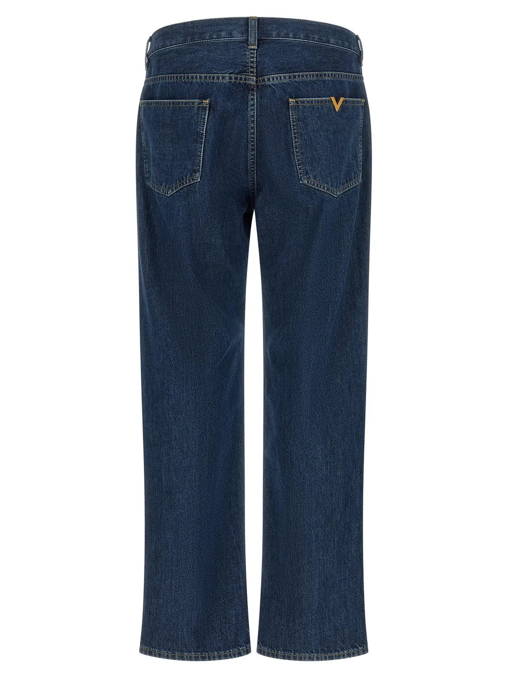 Valentino Garavani Blue Cotton Straight-Leg Jeans